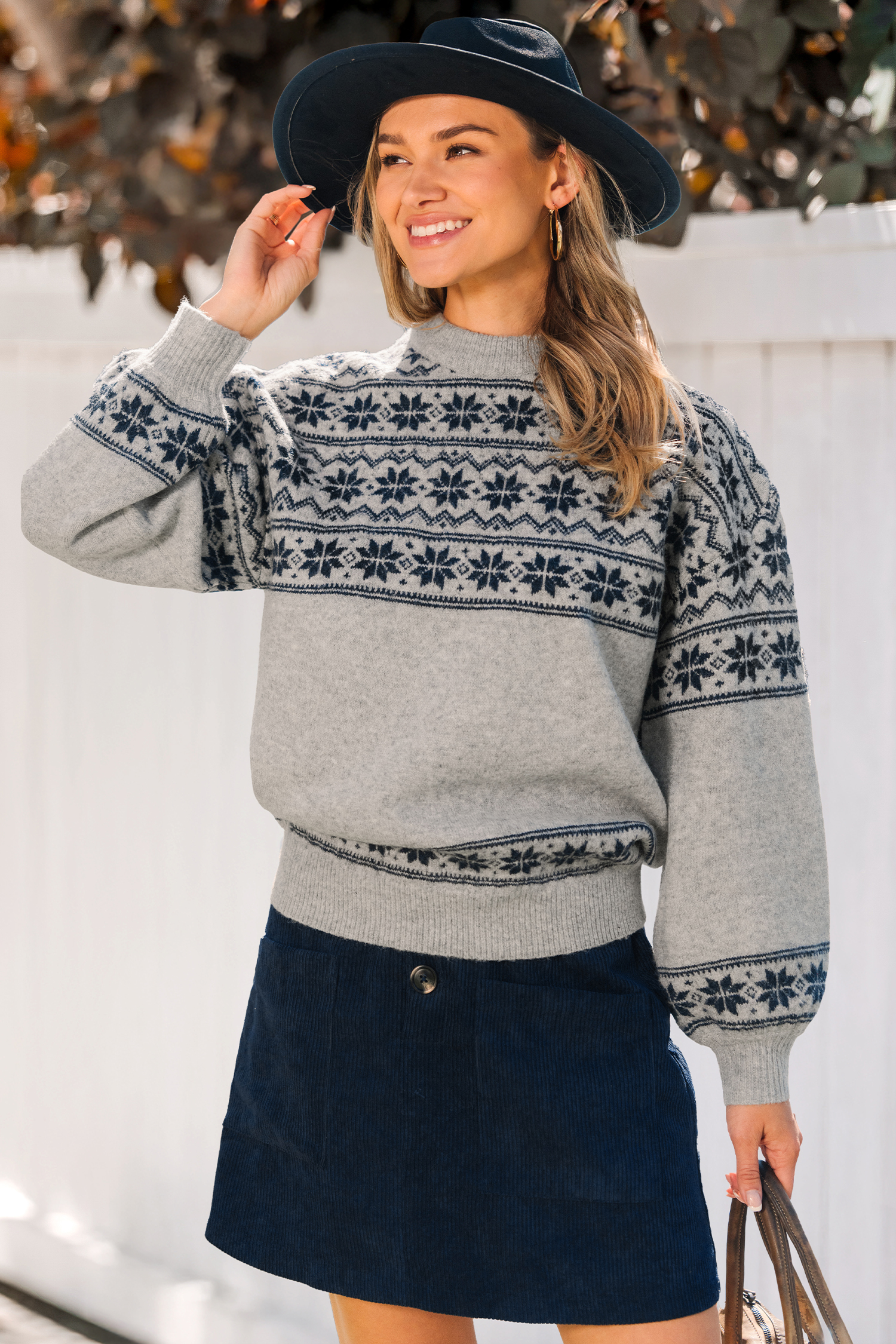 Cupshe Raining Snowflakes Christmas Sweater