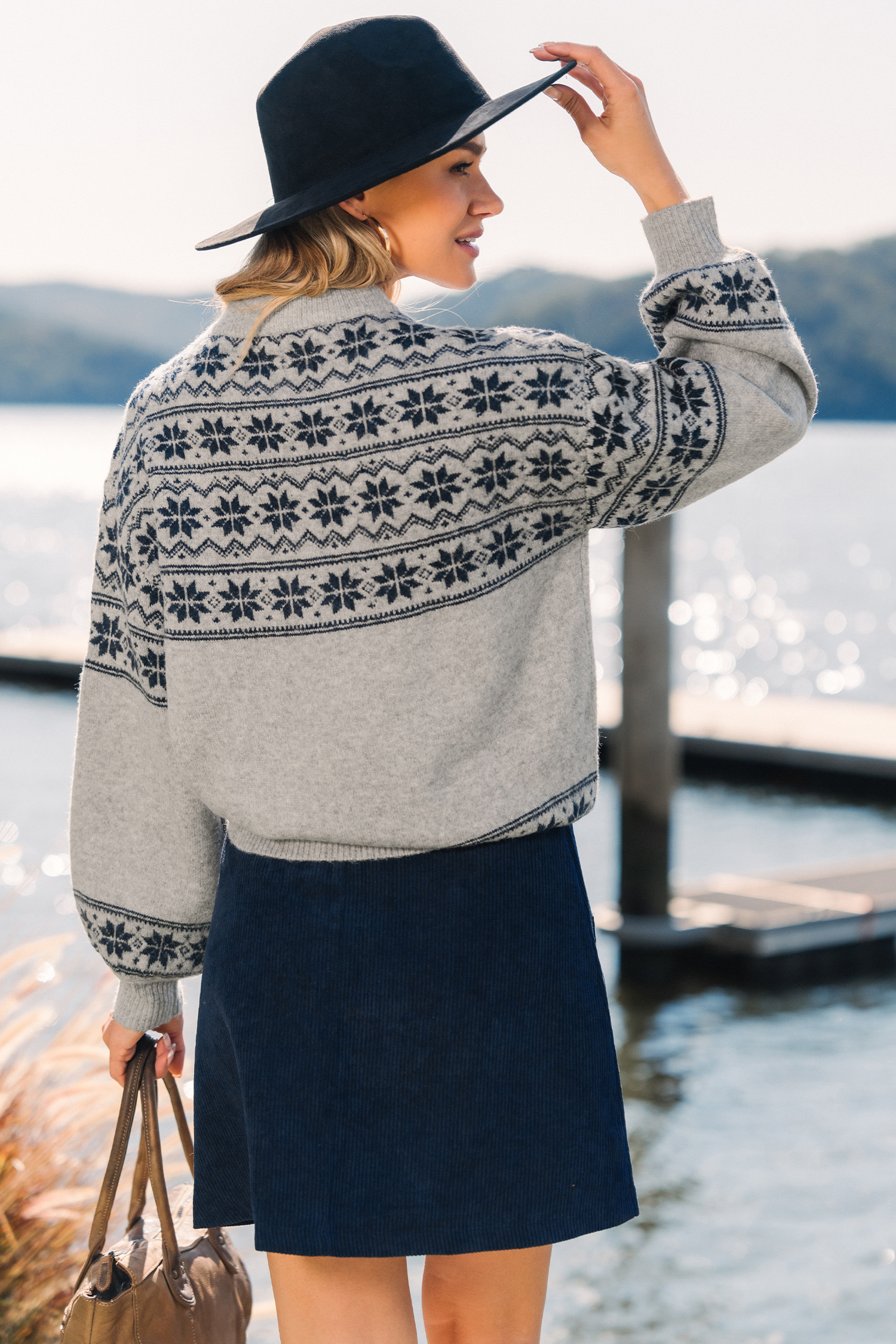 Cupshe Raining Snowflakes Christmas Sweater