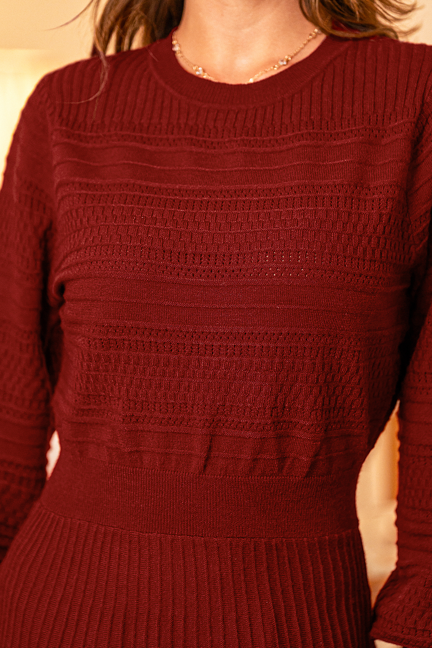 Cupshe Copper Red Mini Sweater Dress In Brown