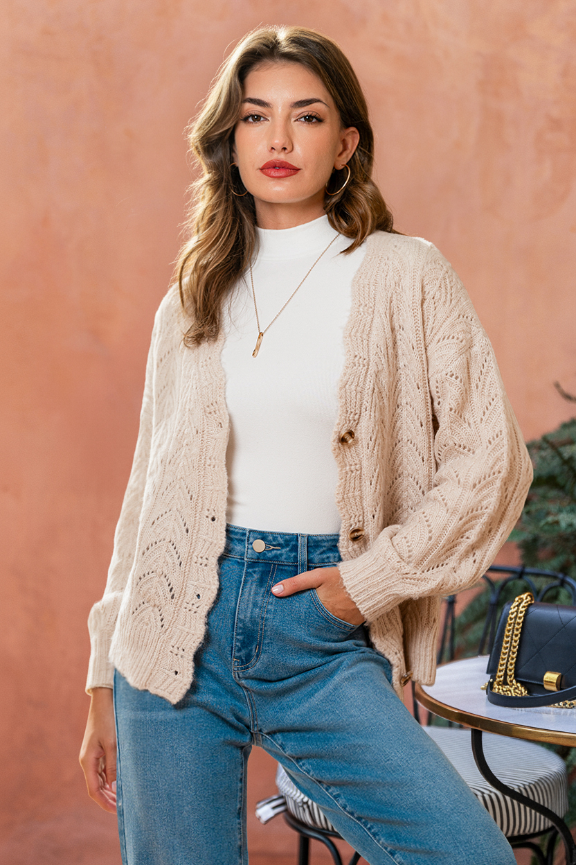 Cupshe Extra Cozy Beige Cardigan