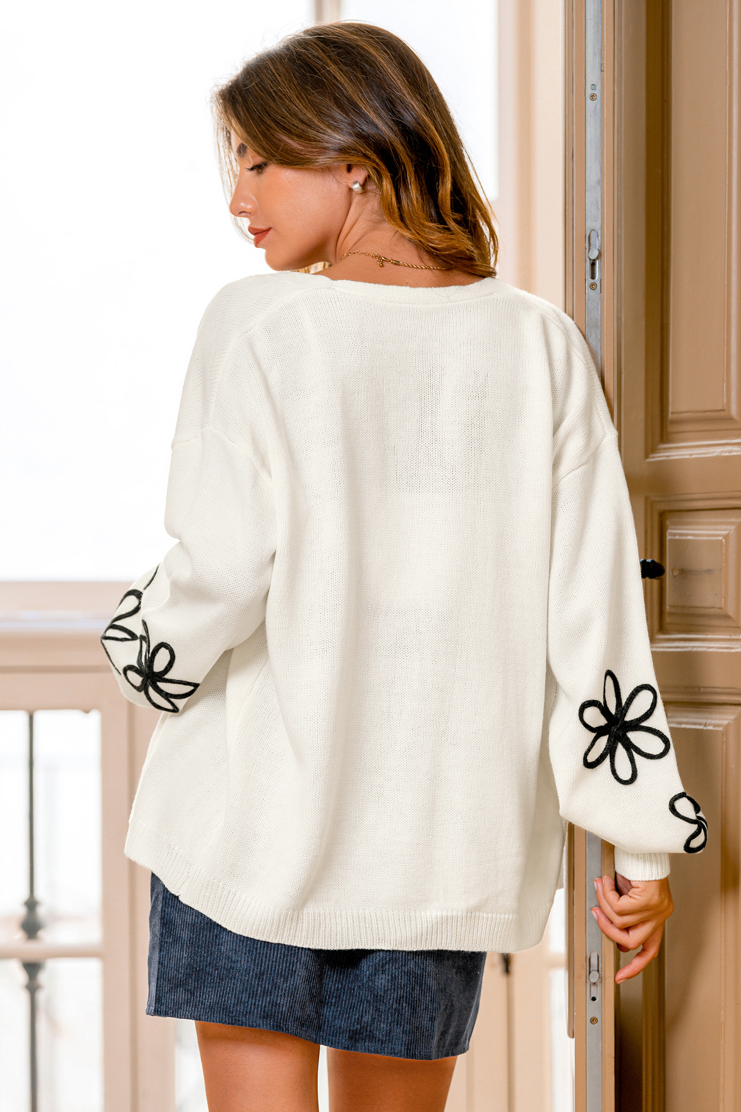 Cupshe Flower Path White Cardigan