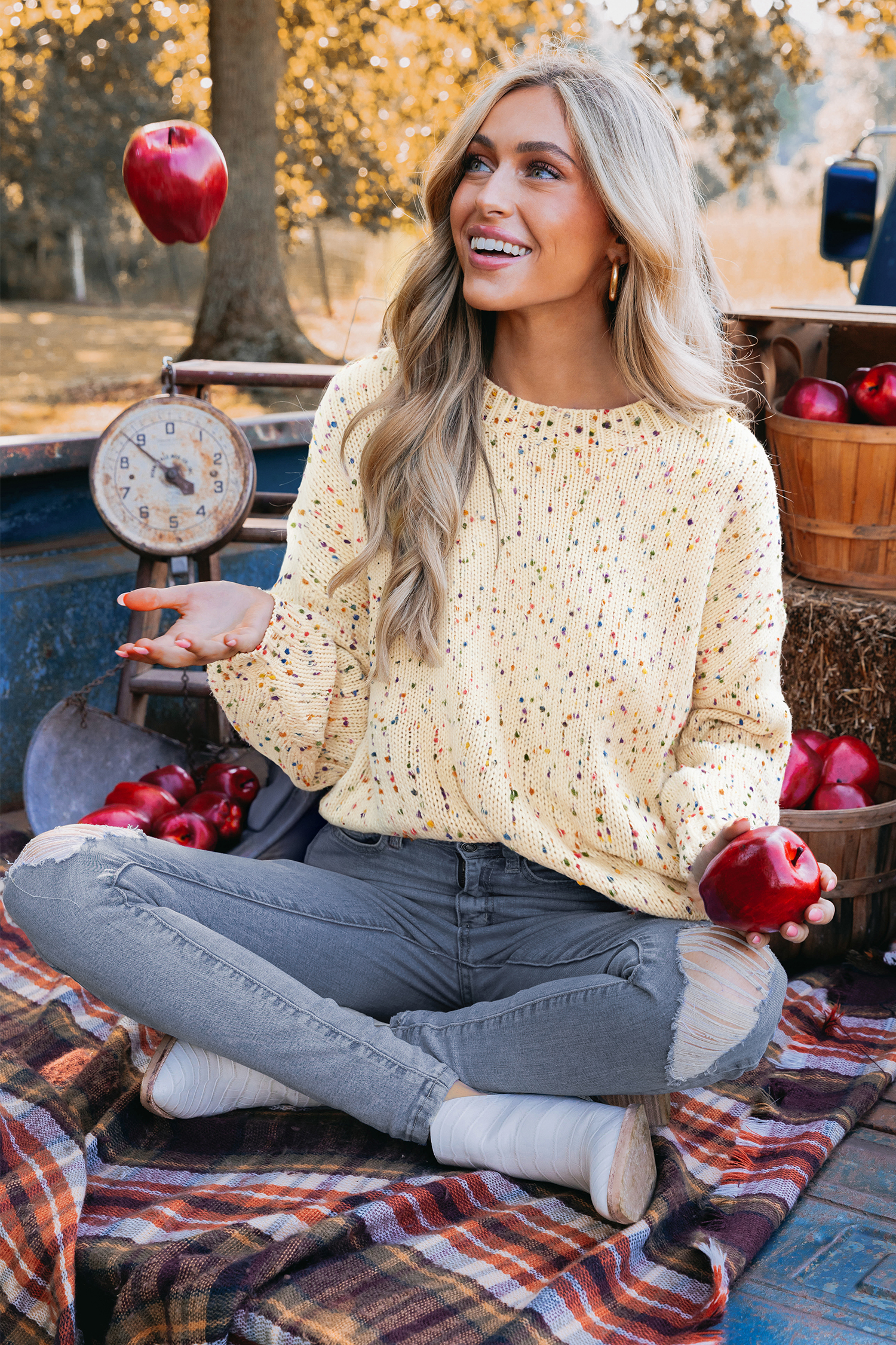 Cupshe Crème Brûlée Cream Sweater