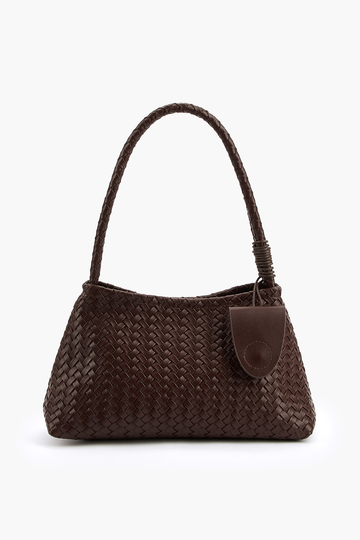 Braune gewebte Schultertasche