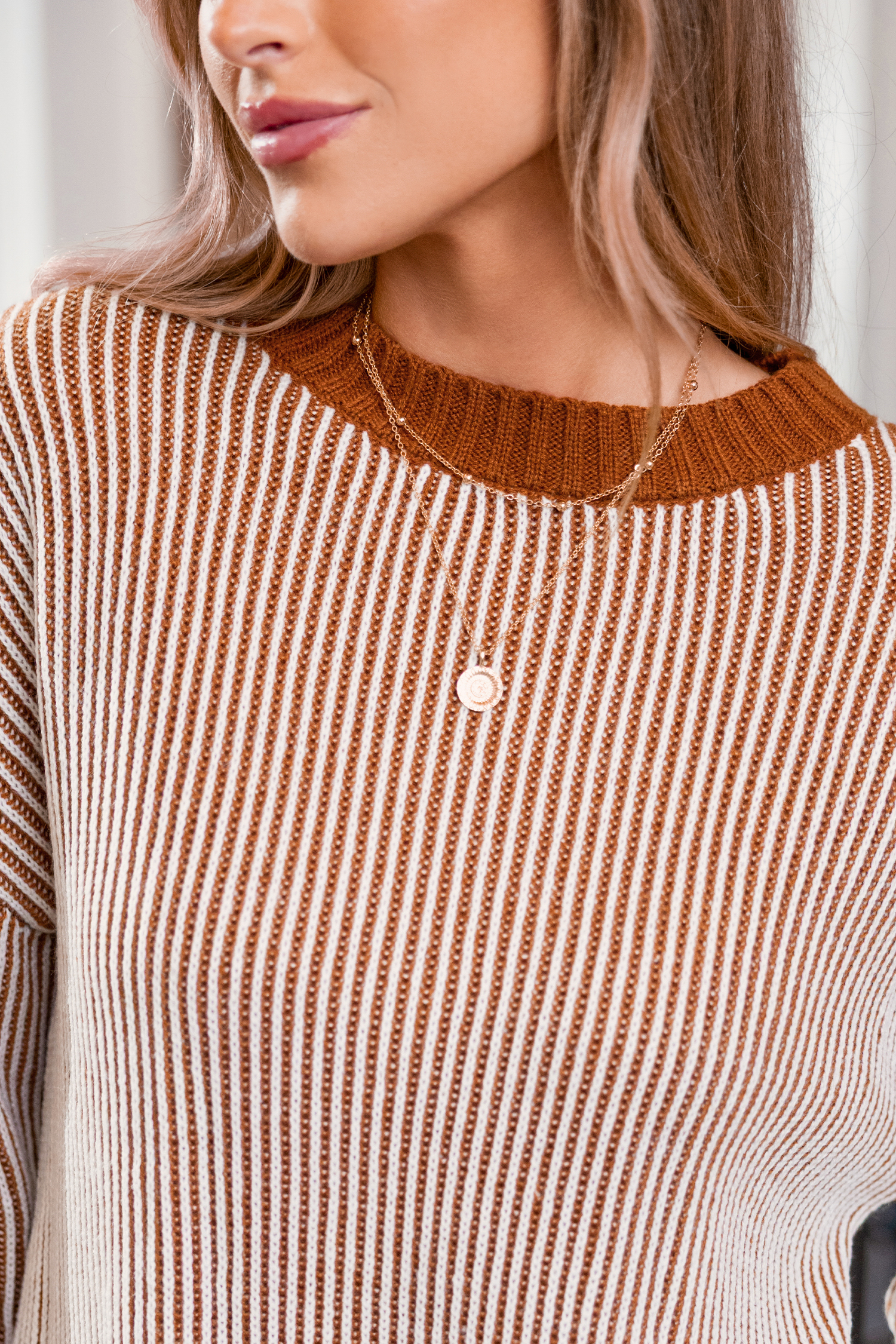 Cupshe Hot Fudge Striped Sweater
