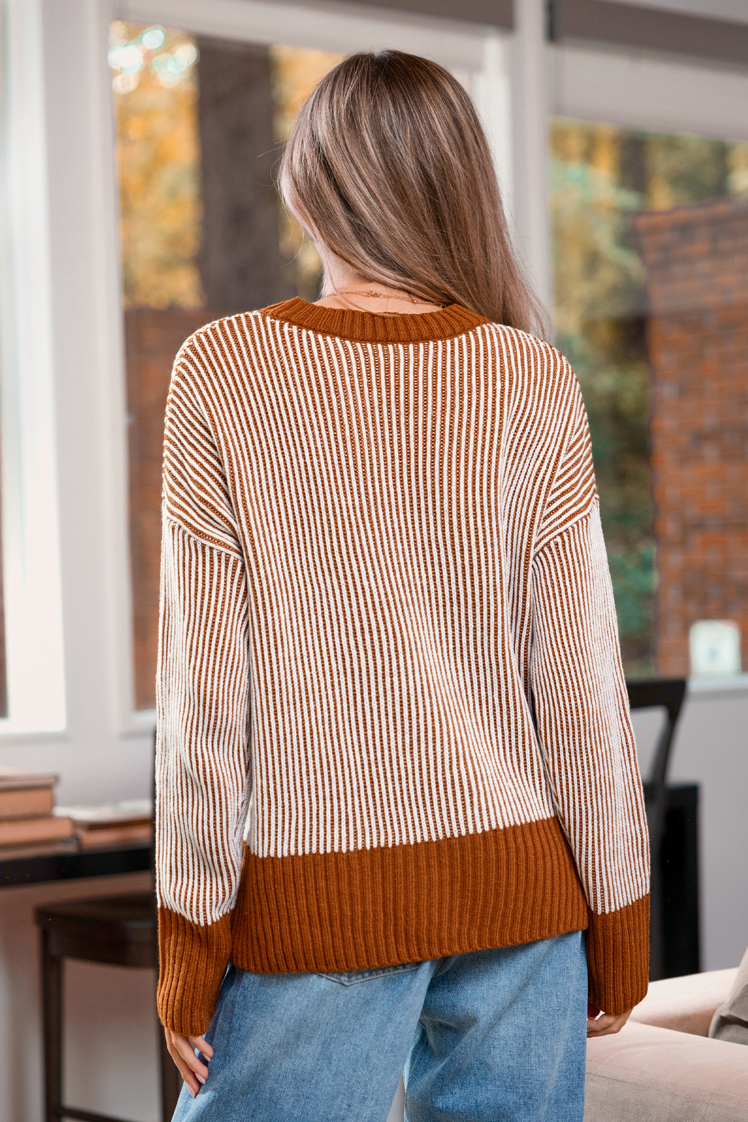 Cupshe Hot Fudge Striped Sweater