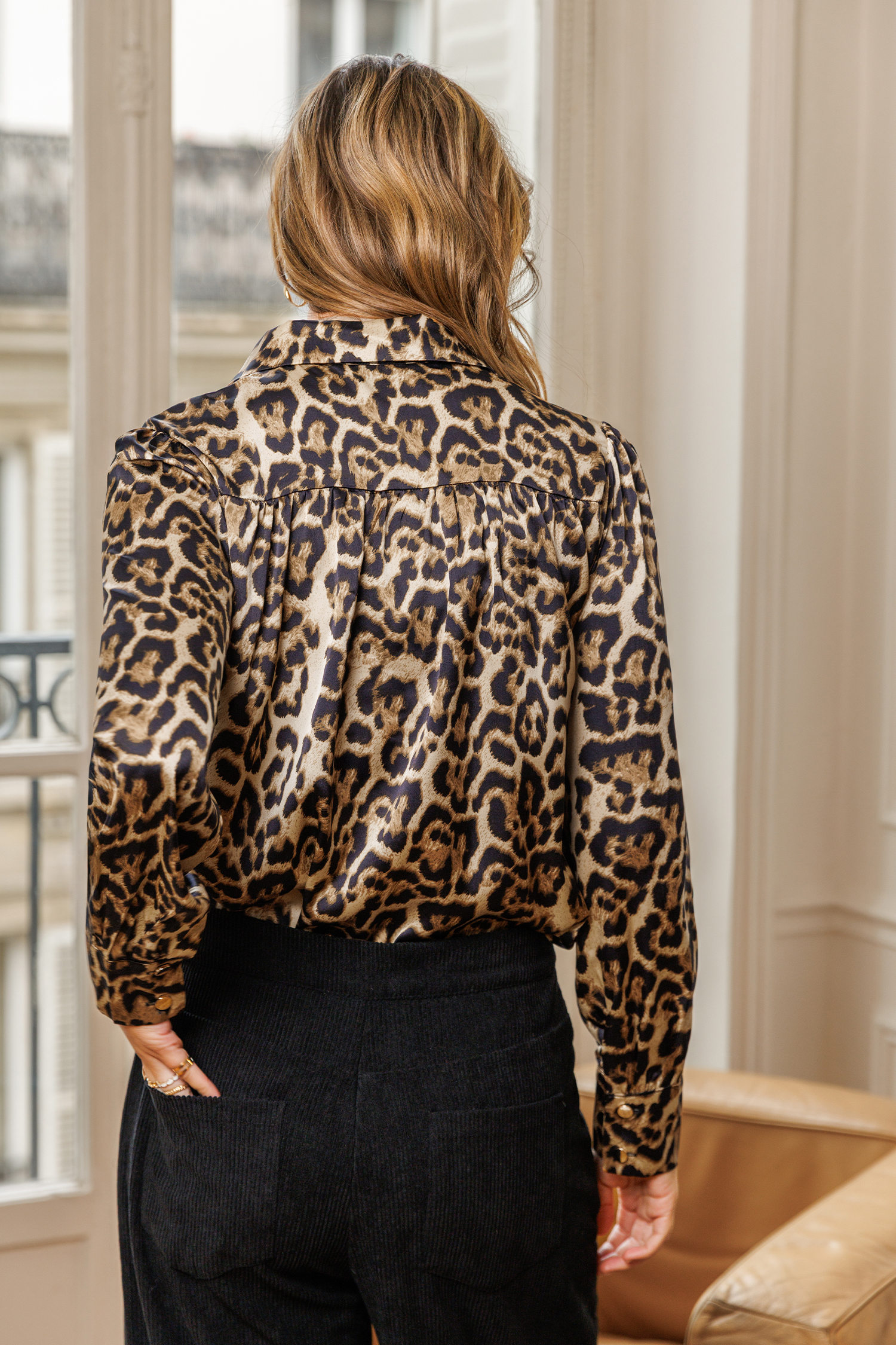 Langarm Bluse mit Tiermuster