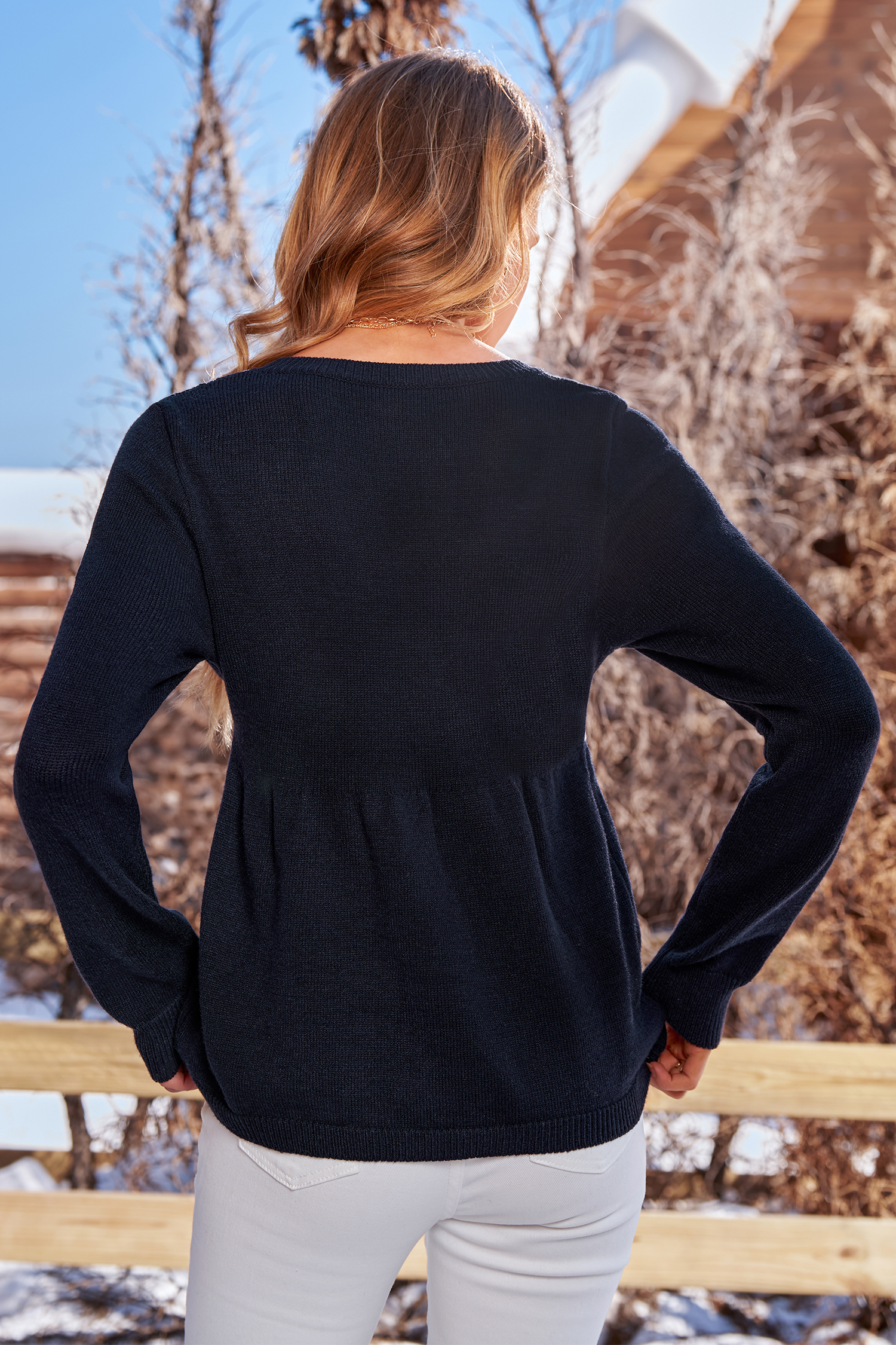 Cupshe Snow Day Sweetheart Christmas Sweater In Blue