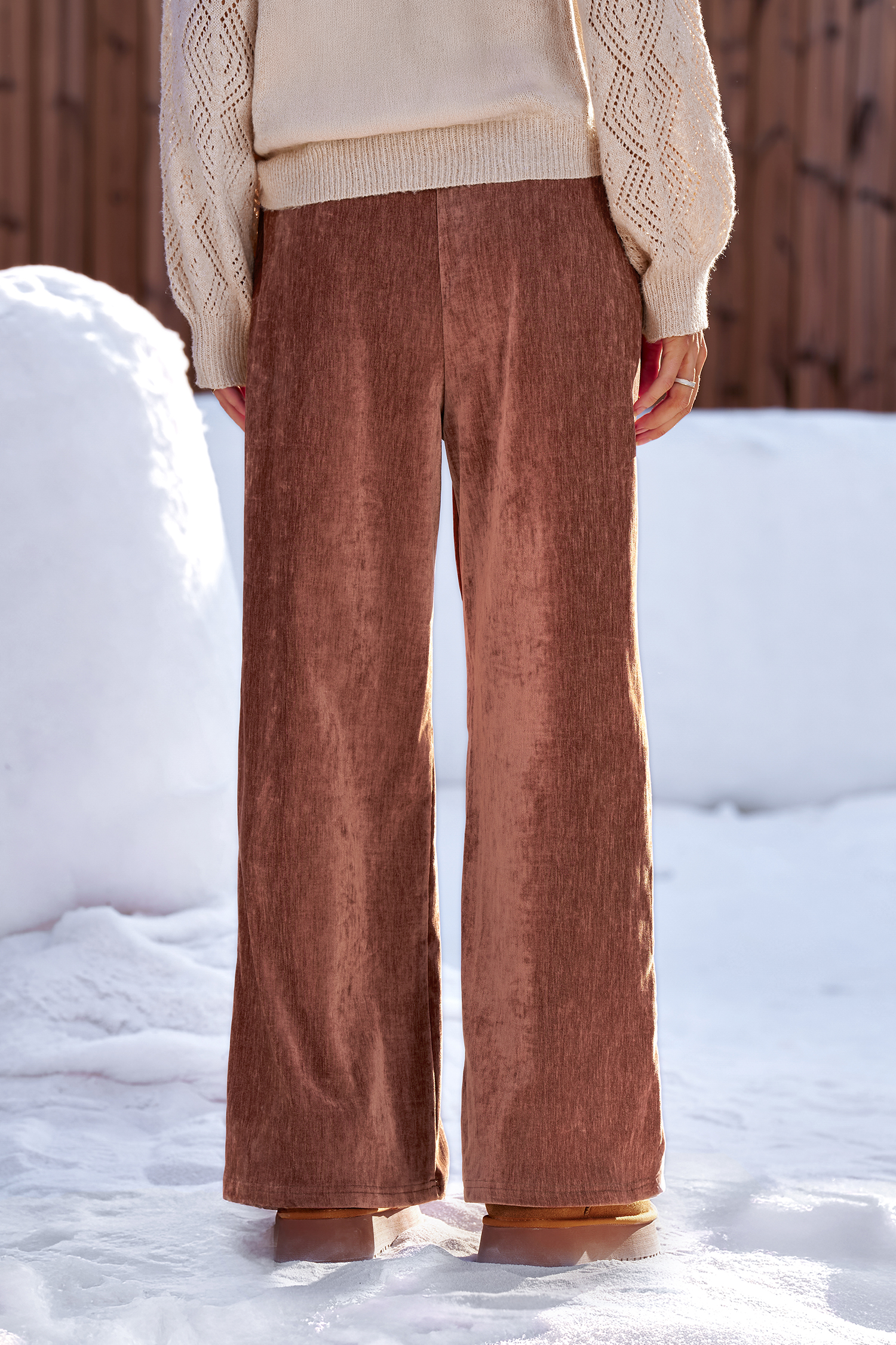 Cupshe Ballet Ribbon Brown Pants In Brown