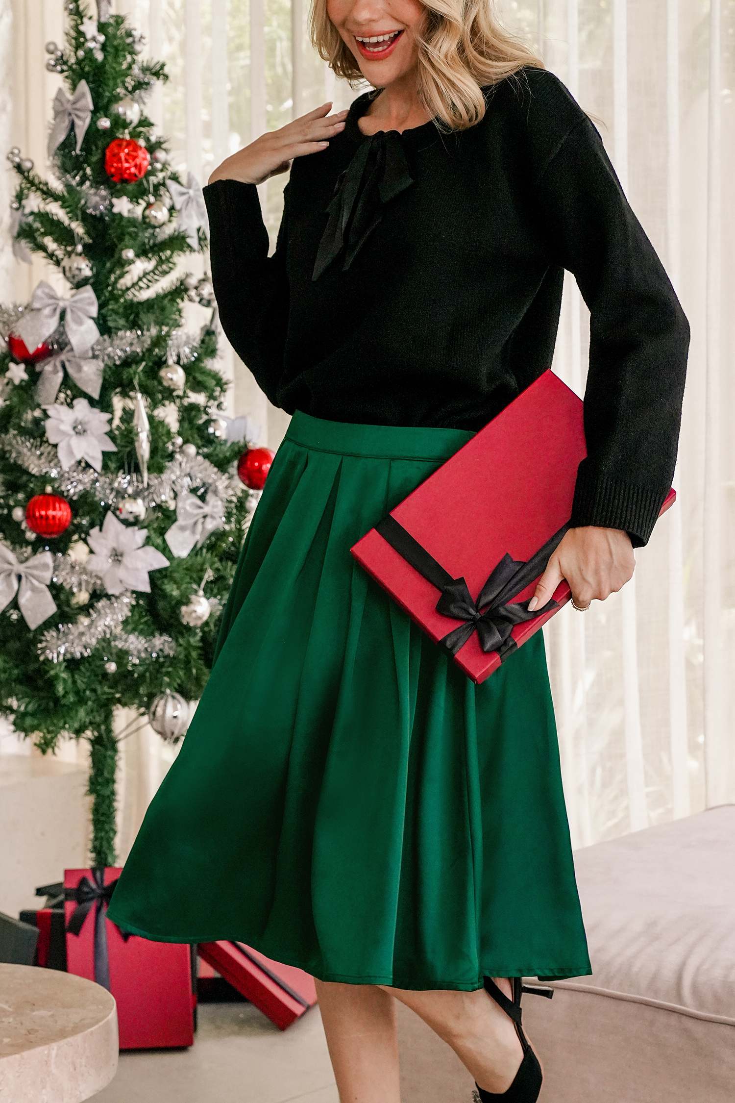 Ritz Green Midi Skirt