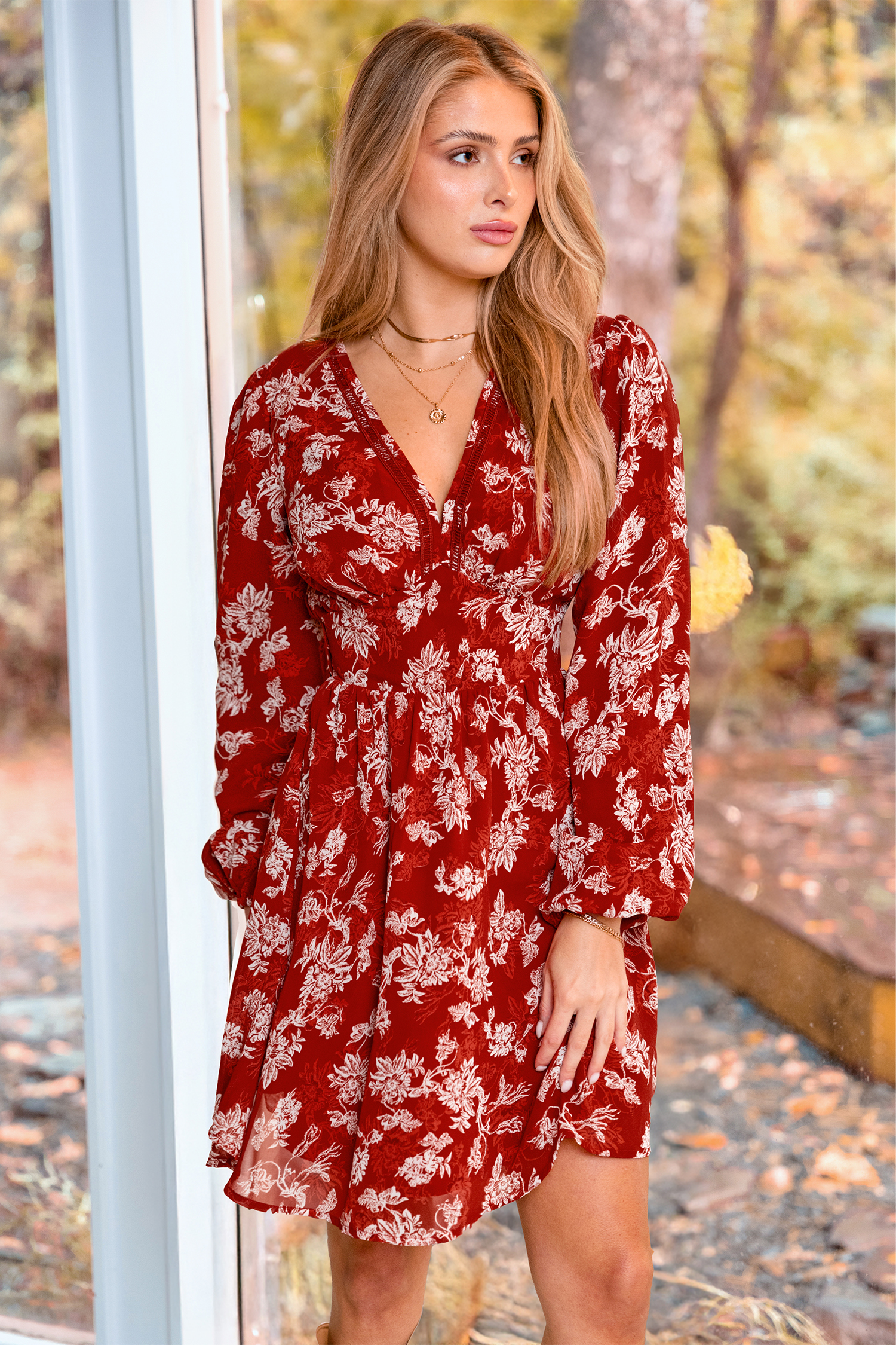 Cupshe Lady Like Floral Mini Dress In Red