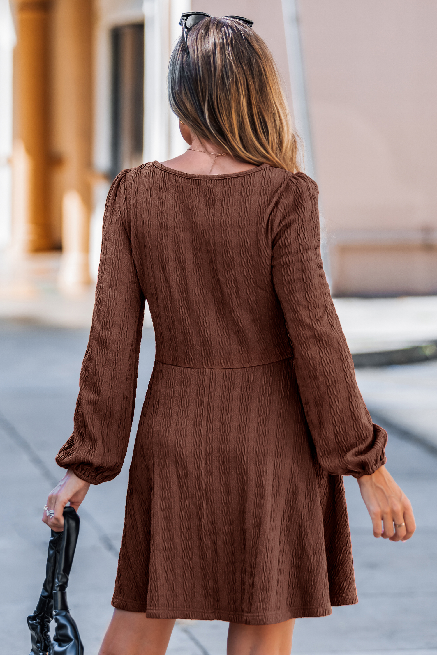 Cupshe Hayride Blue Mini Dress In Brown