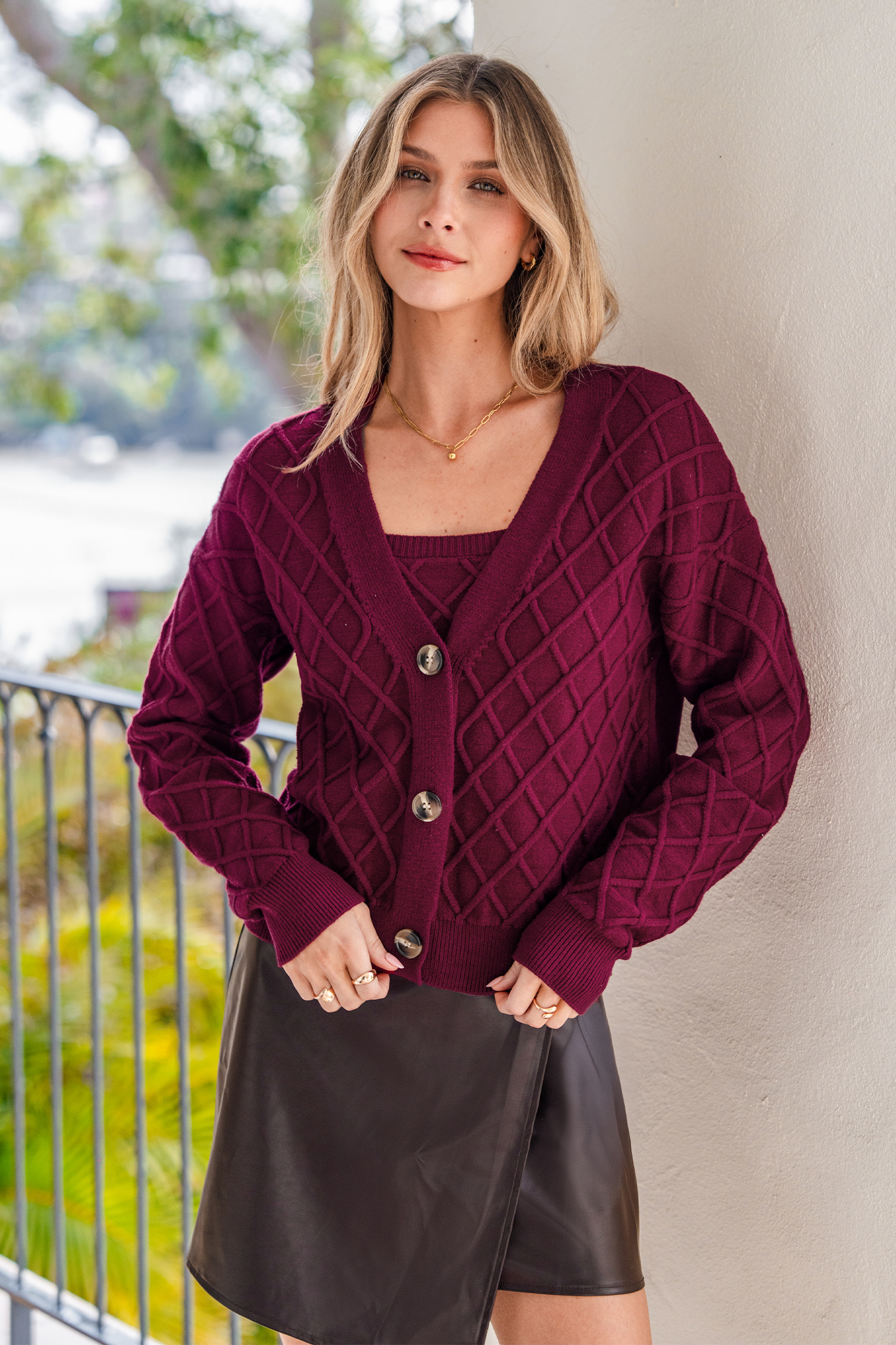 Cupshe Wild Berry Red Cardigan In Burgundy
