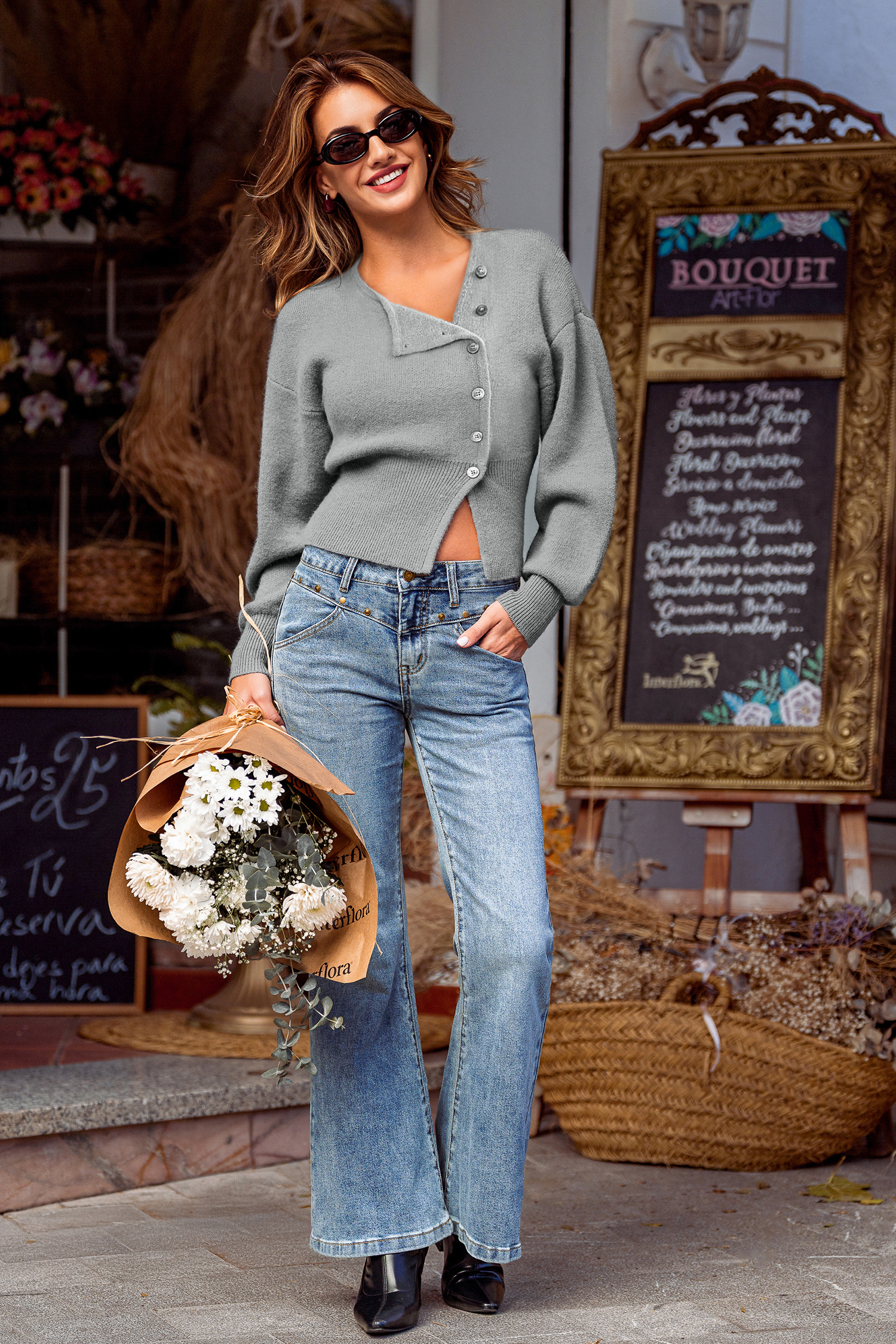 Cardigan grigio irreale