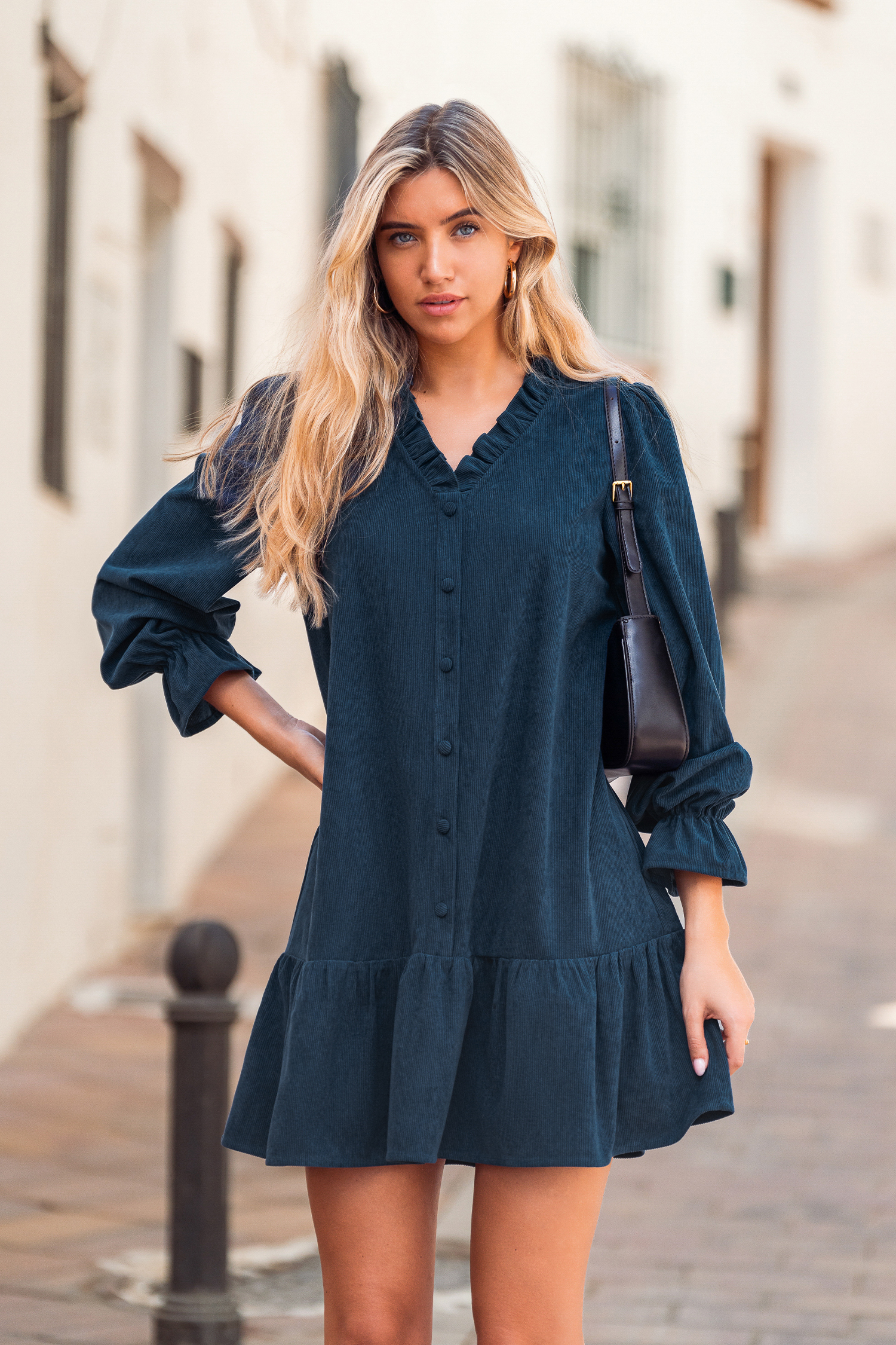 Mini abito blu ginepro