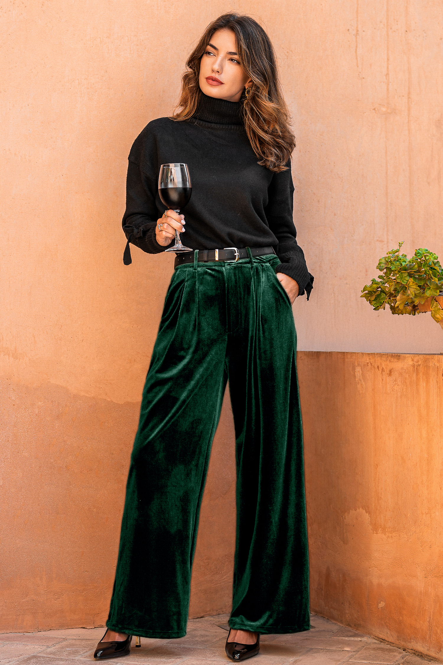 Velvet Heat Green Trousers