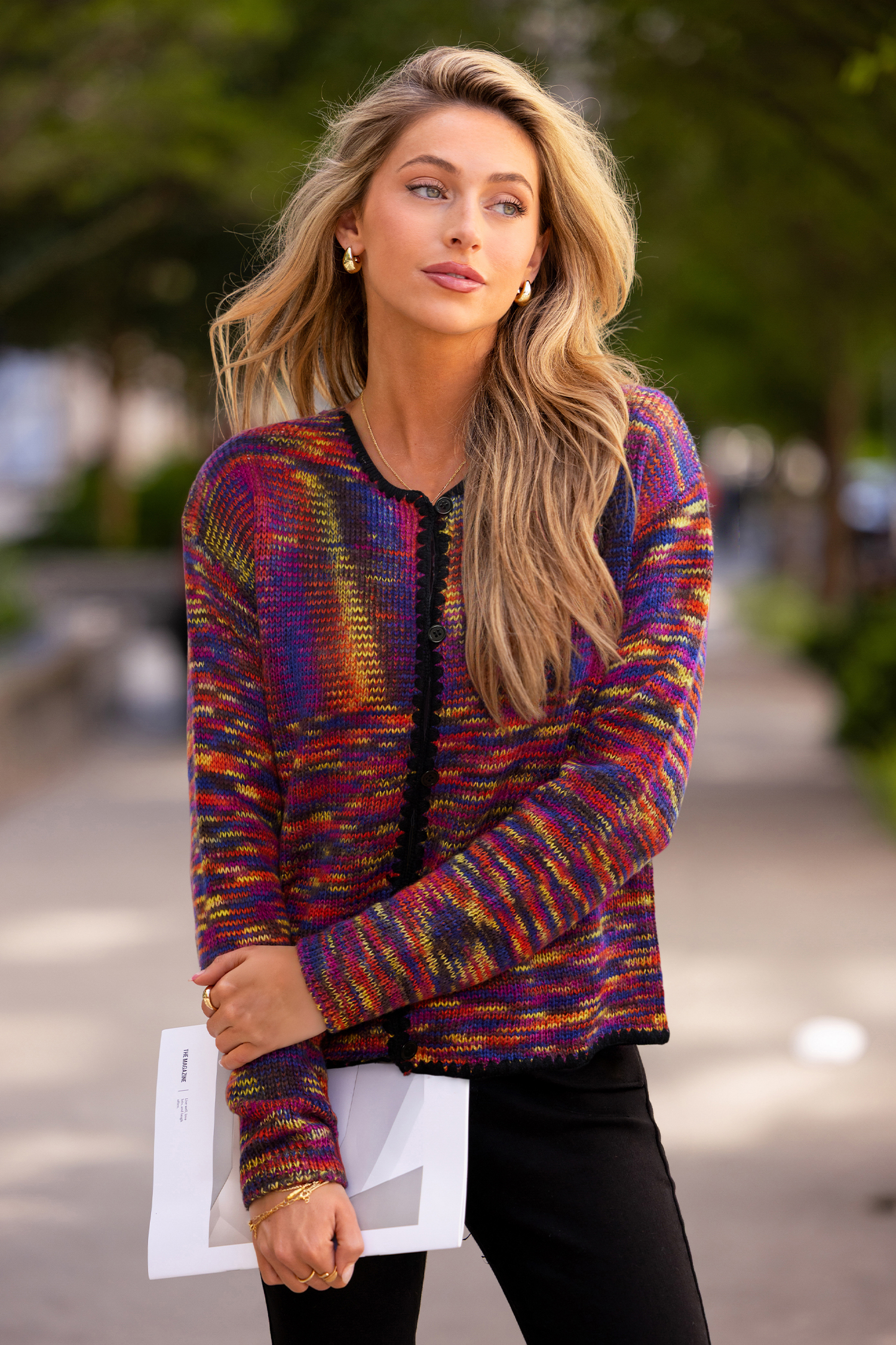 Cupshe It's Surreal Rainbow Cardigan In Purple