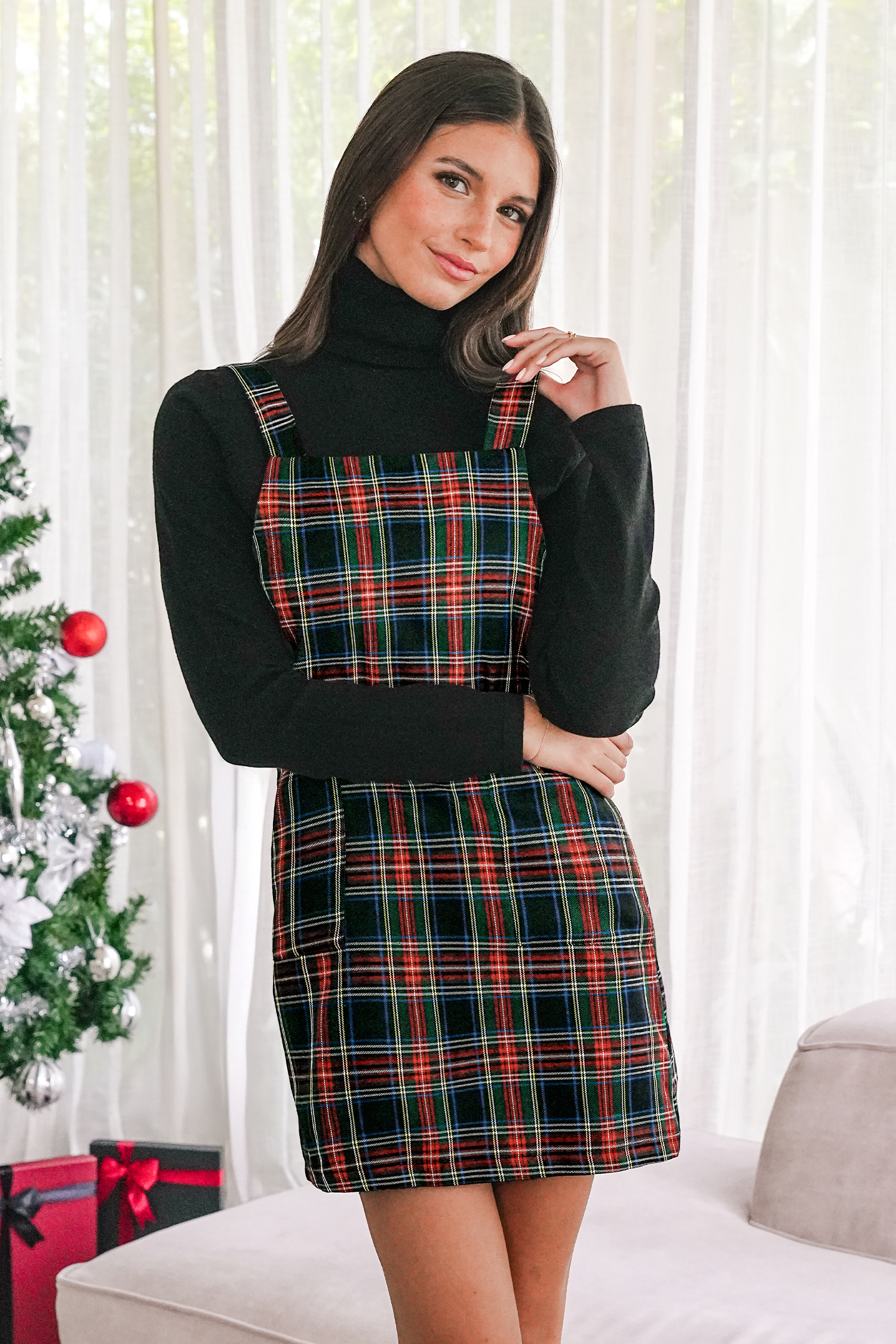 Popular Girl Plaid Mini Dress