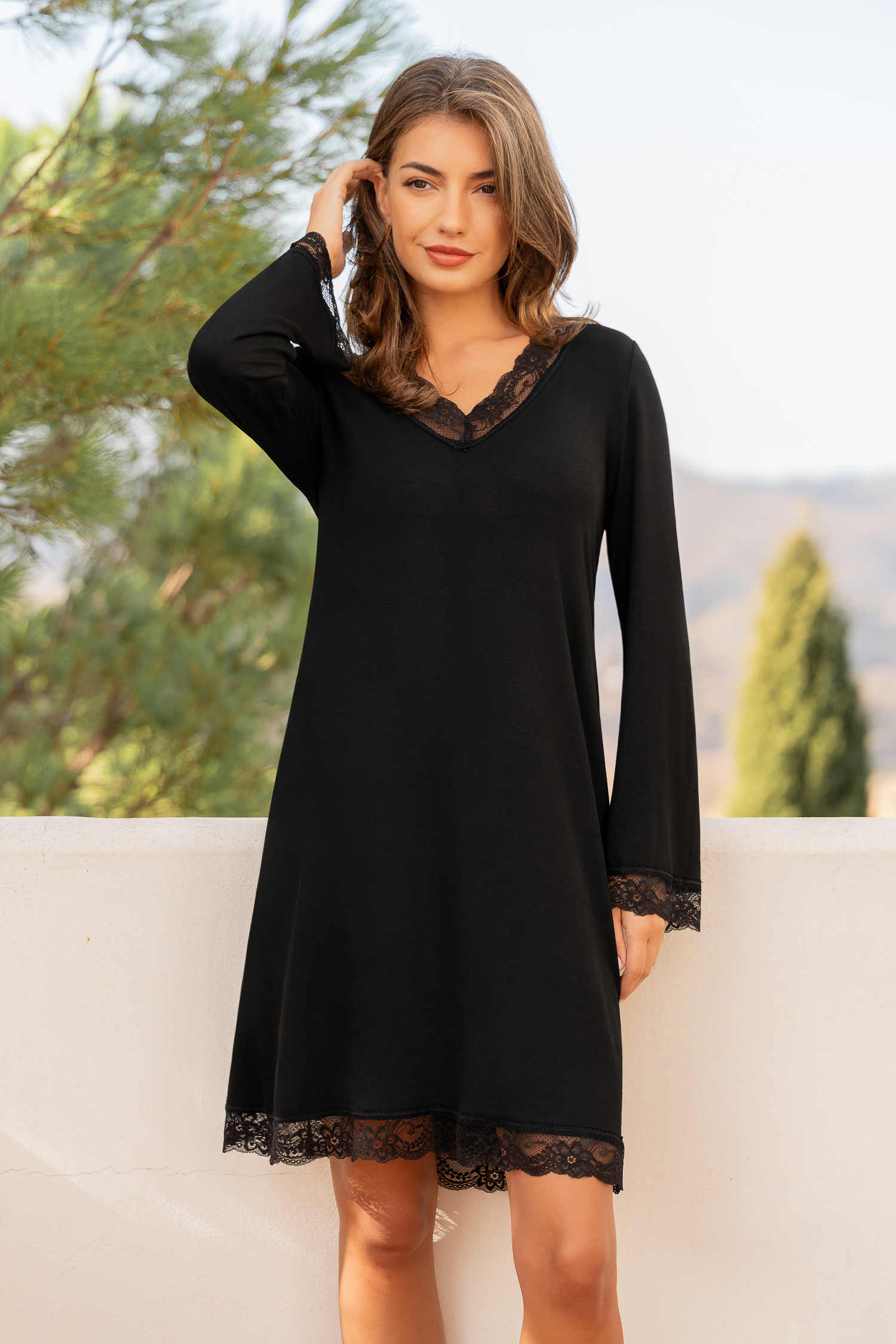 After Dark Black Sleep Dress