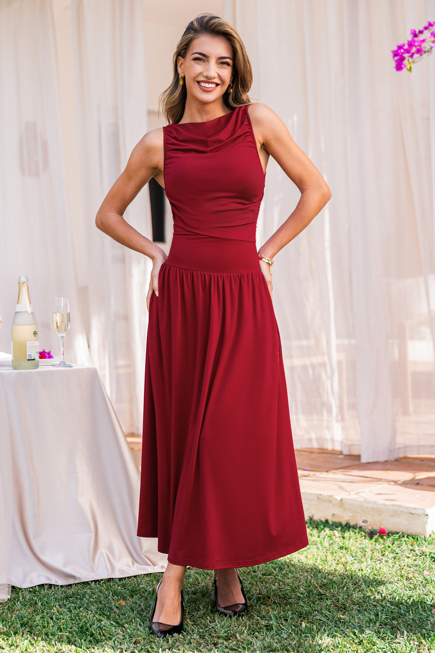 Abito lungo rosso gala