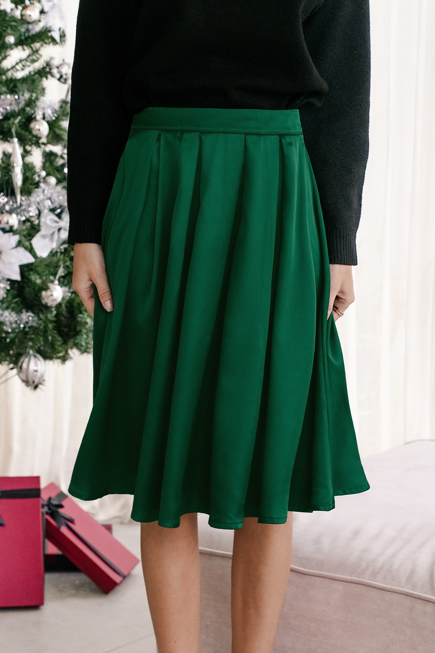 Ritz Green Midi Skirt