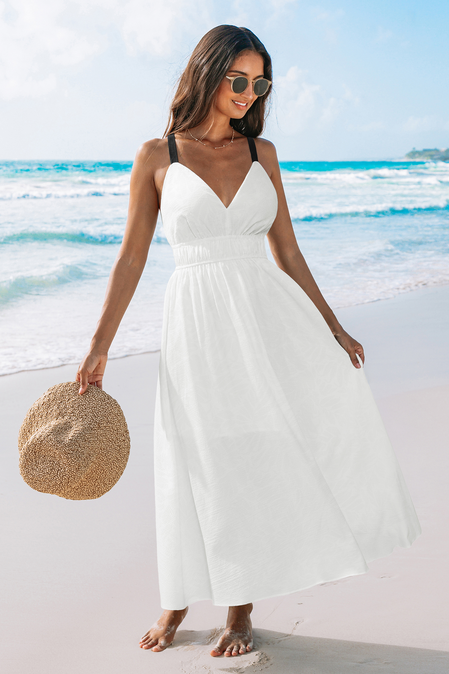 Glow Figure White Maxi Dress