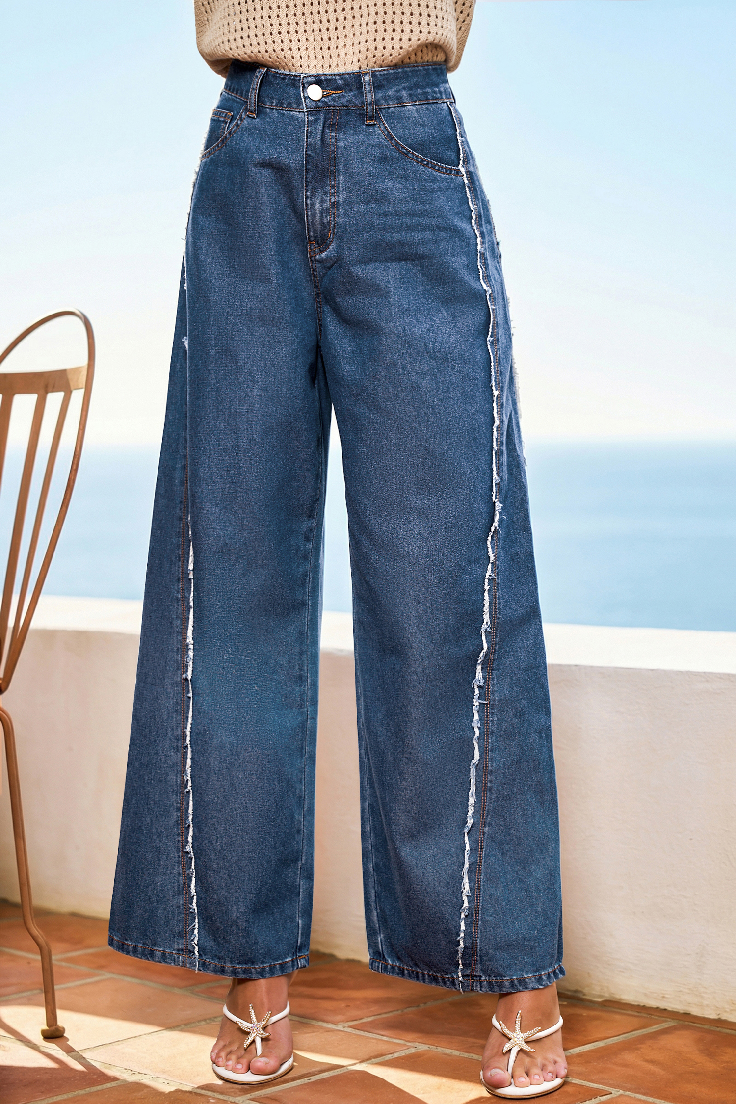 Fray Away Blue Jeans