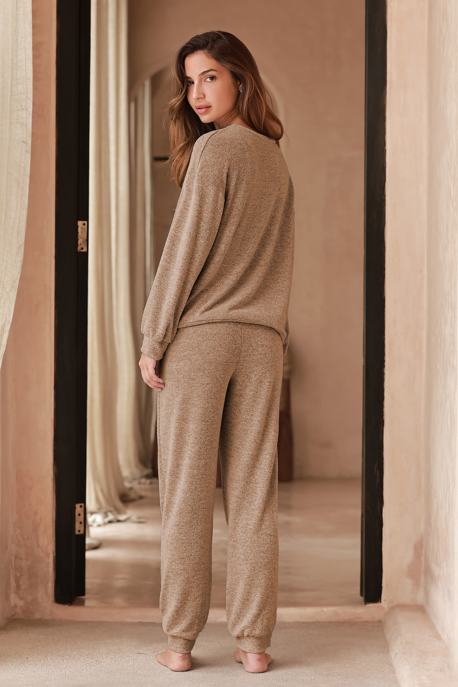 Bed Head Babe Beige Pajama Set