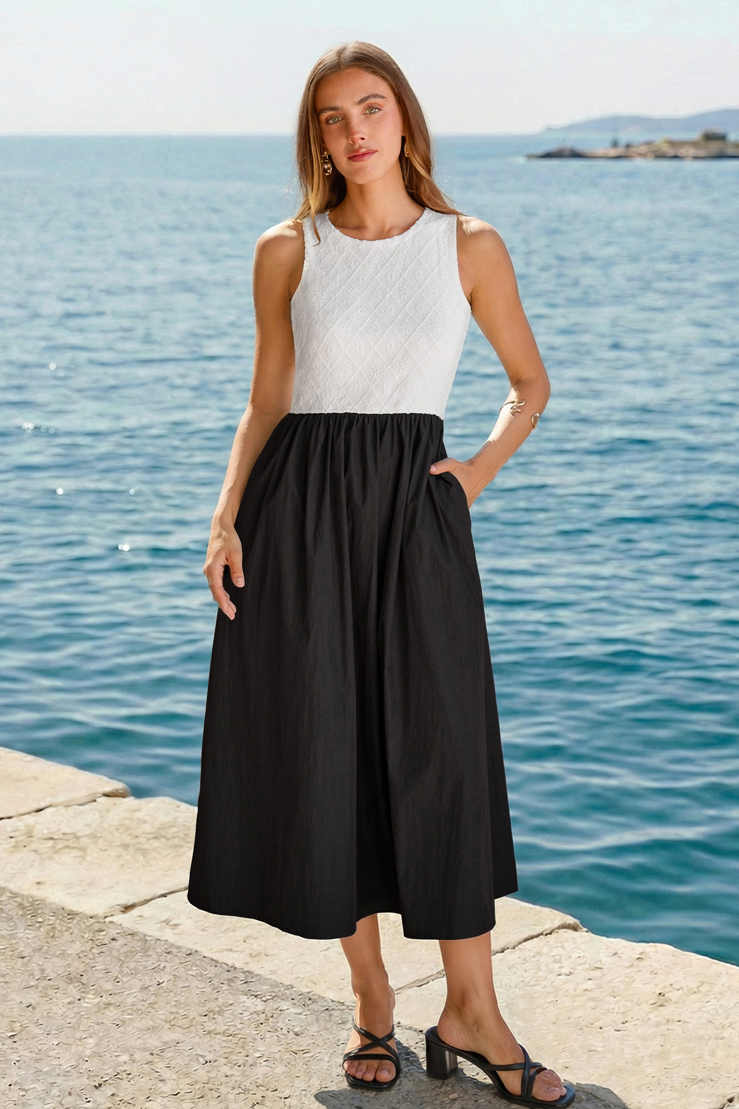 Showbiz Two-Toned Midi Dress