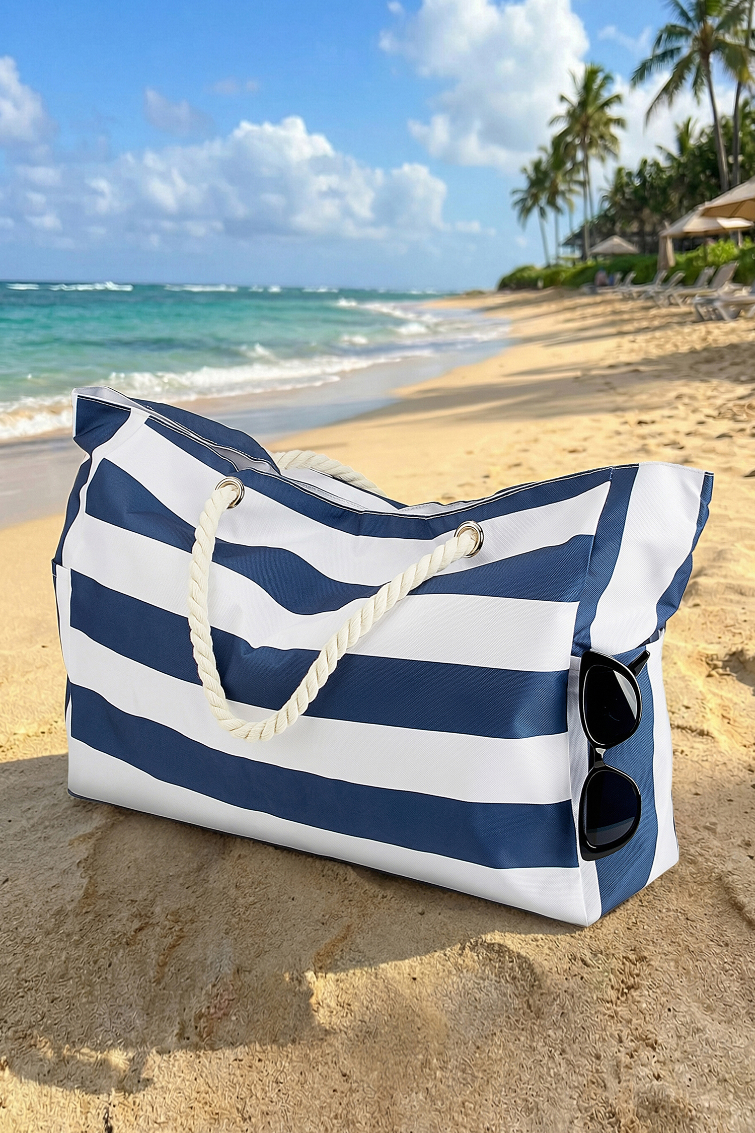 Sailing On Striped Tote Bag