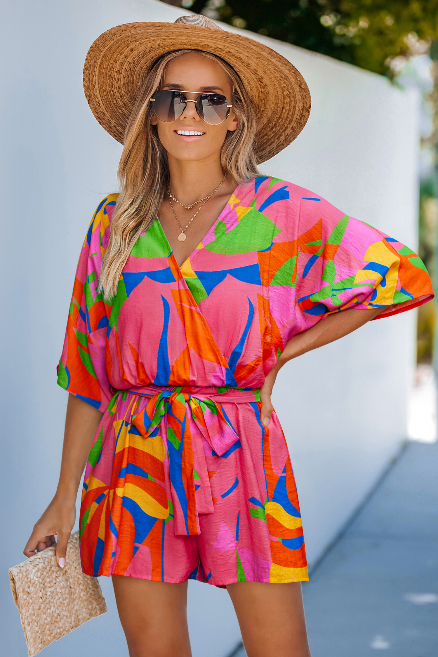Coral Calling Abstract Romper