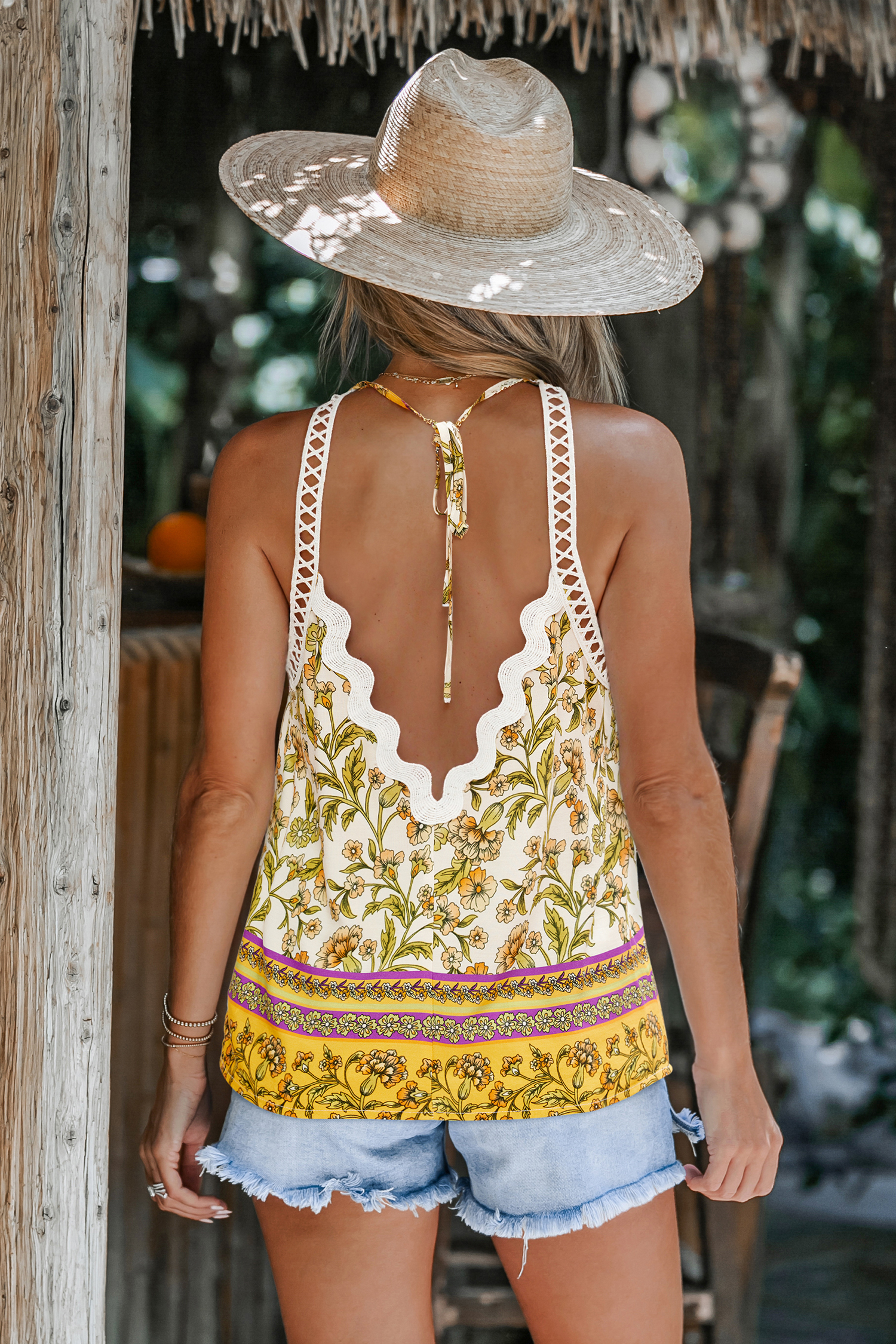 Golden Bloom Floral Top