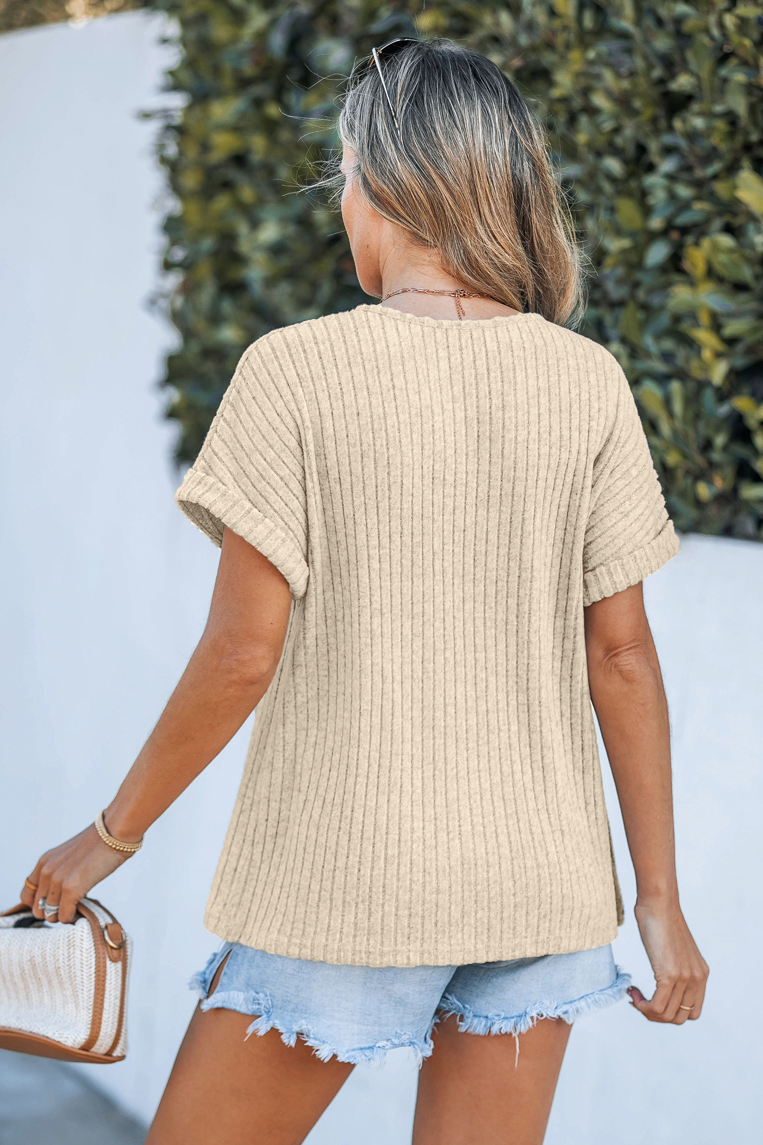 Sandstone Comfort Ribbed Beige Top