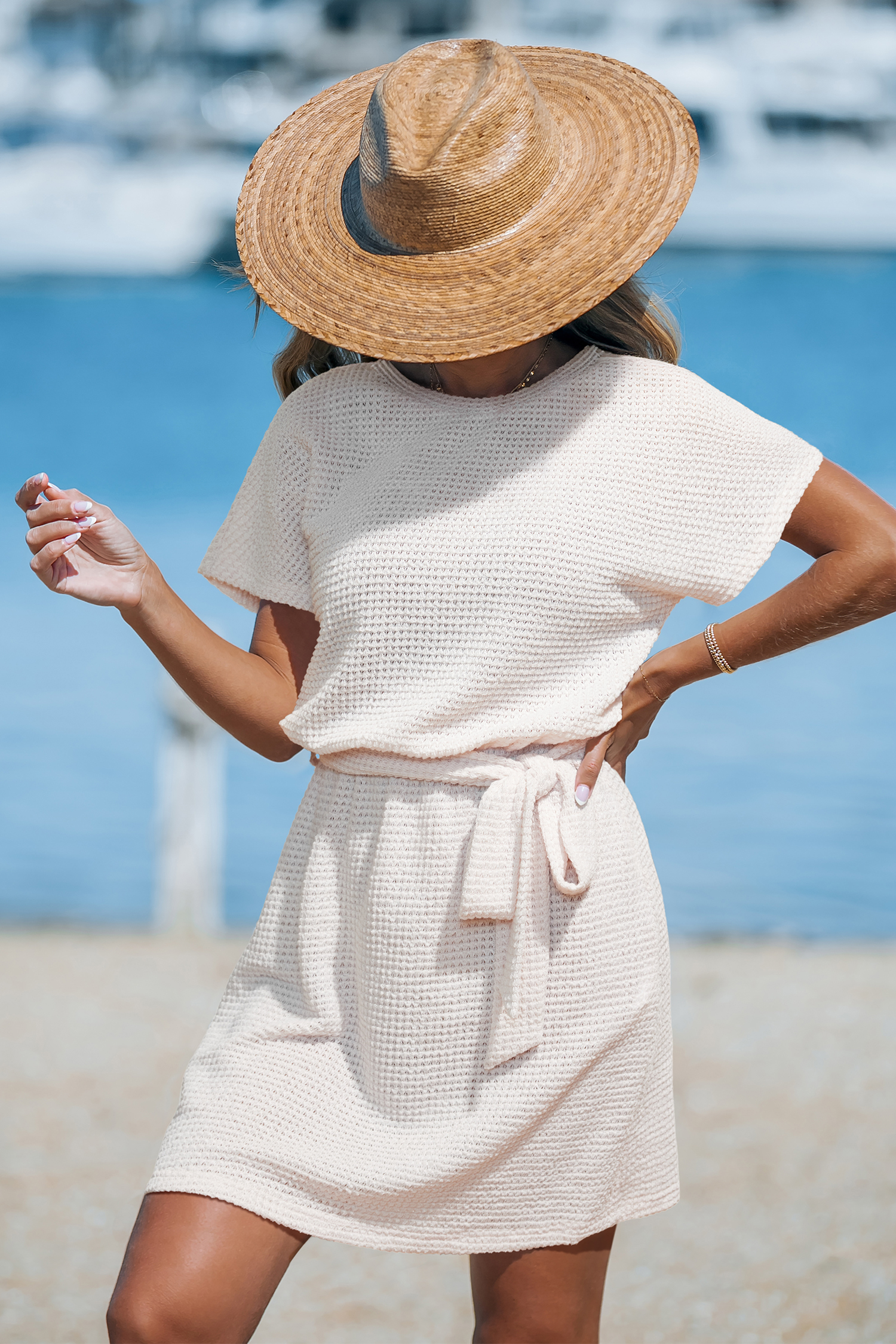 Barefoot Walk White Cover-Up Mini Dress
