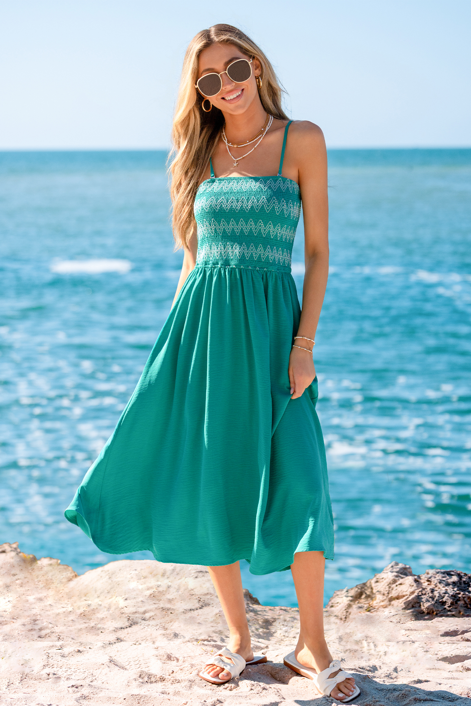 Getting Butterflies Teal Maxi Dress