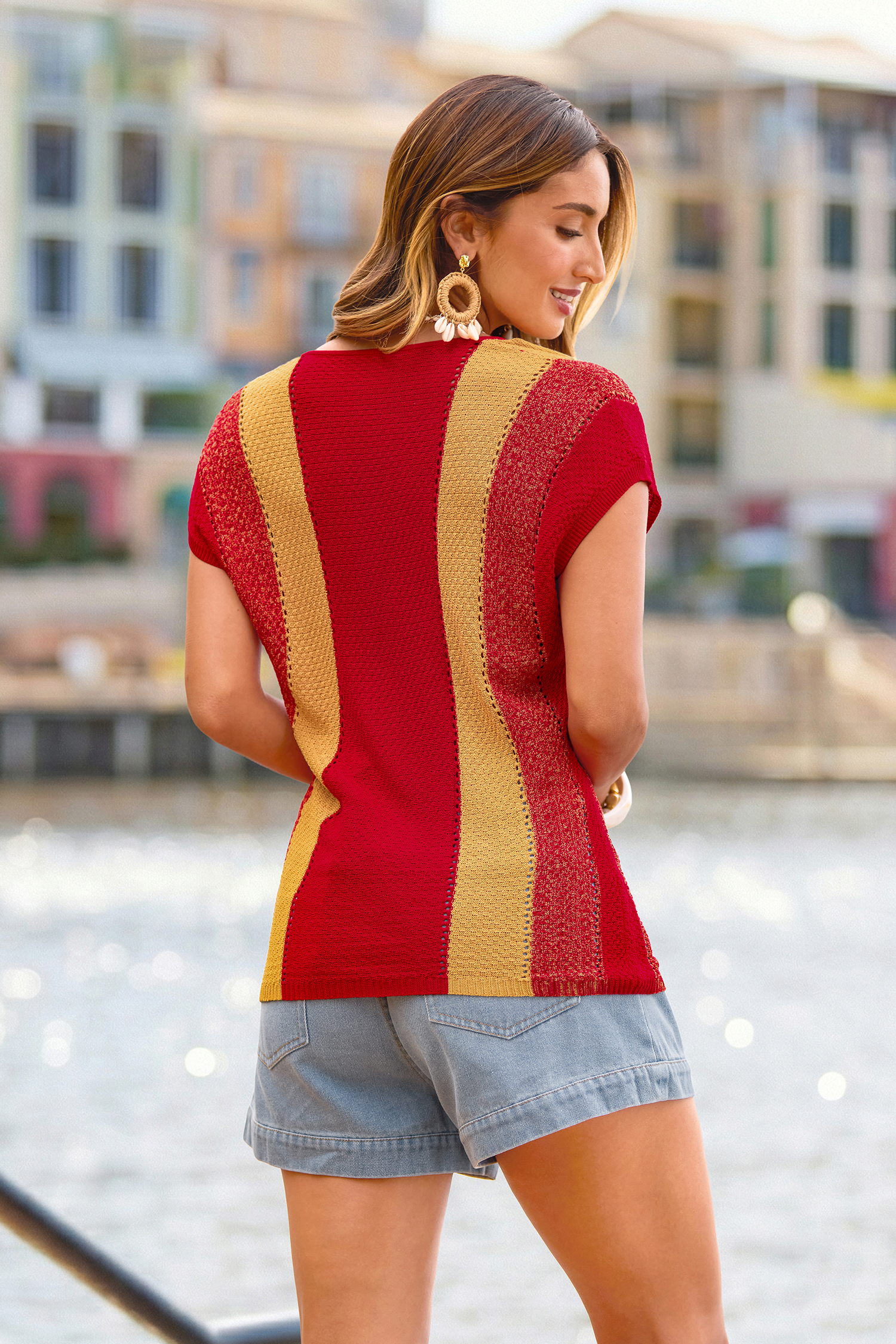 Neon Mood Two-Toned Cover-Up Top