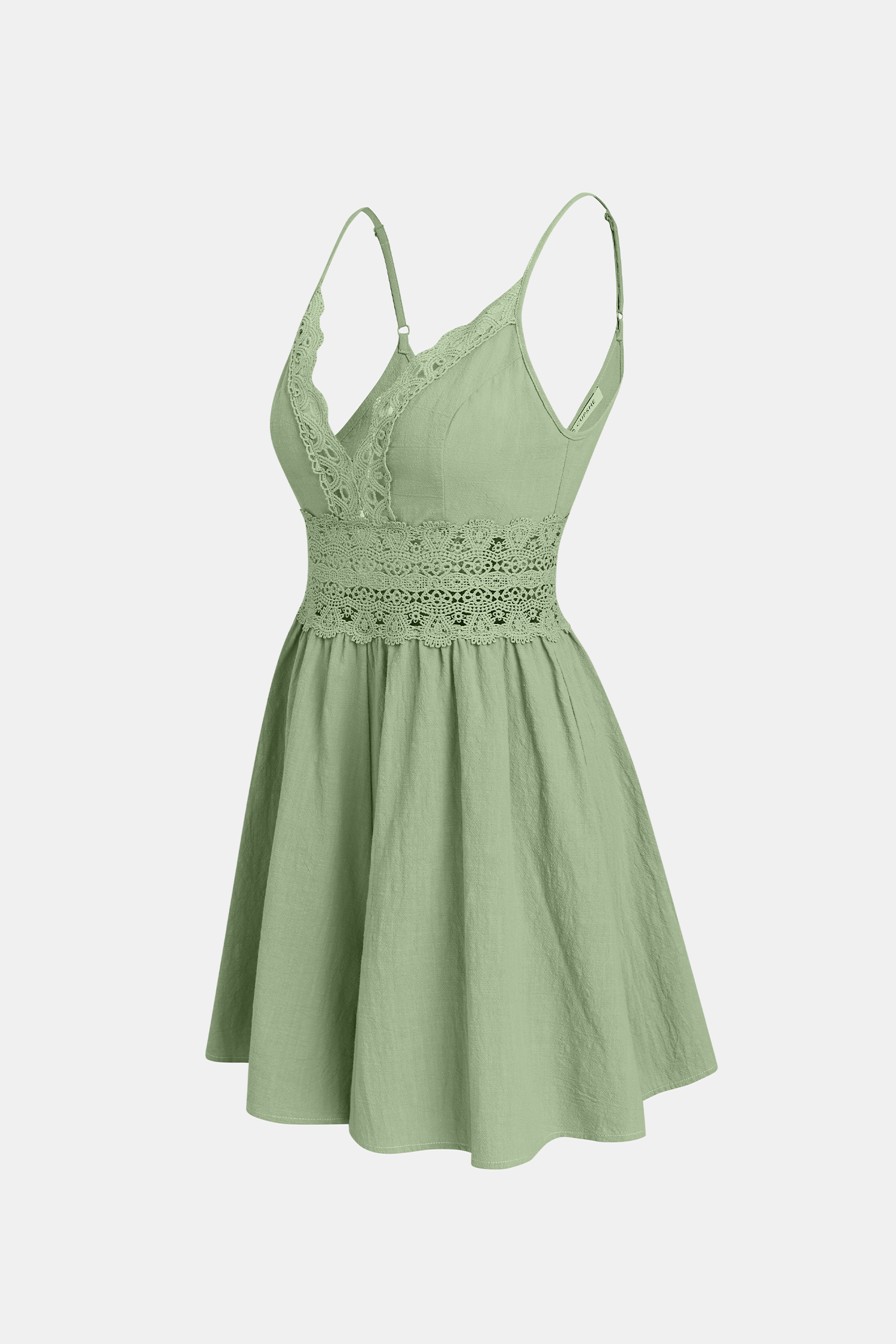 Grüner Ärmelloser Tiefer Ausschnitt Romper