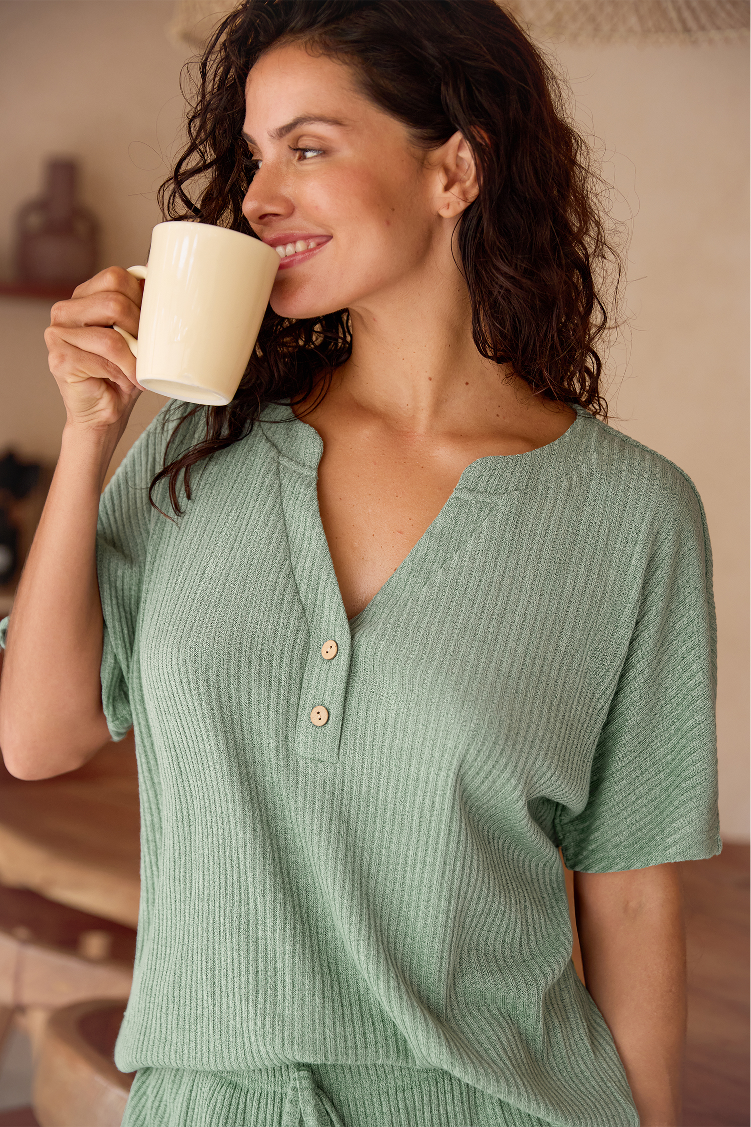 Five More Minutes Green Pajama Set