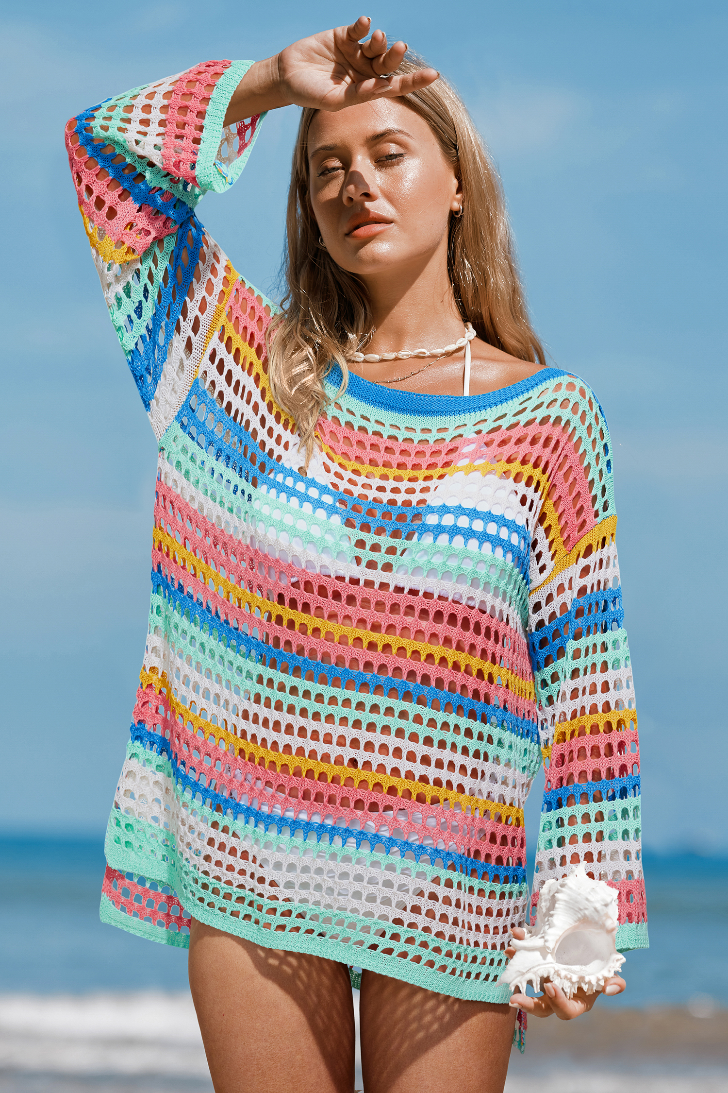 Miami Striped Cover-Up Top