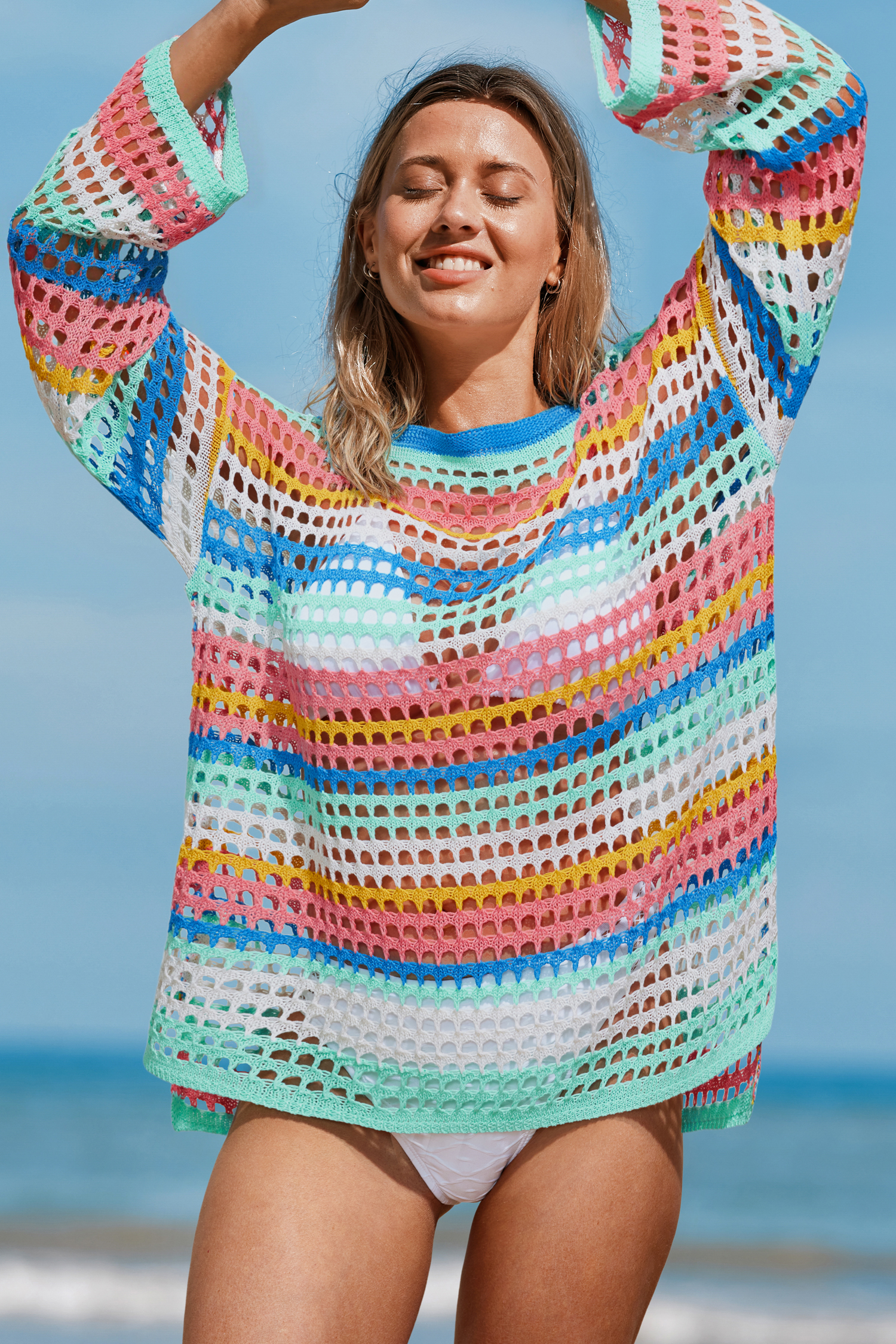 Miami Striped Cover-Up Top