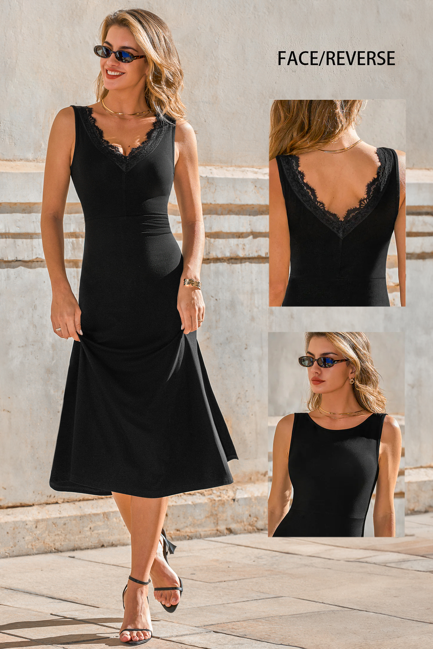 Abito midi nero Major Change