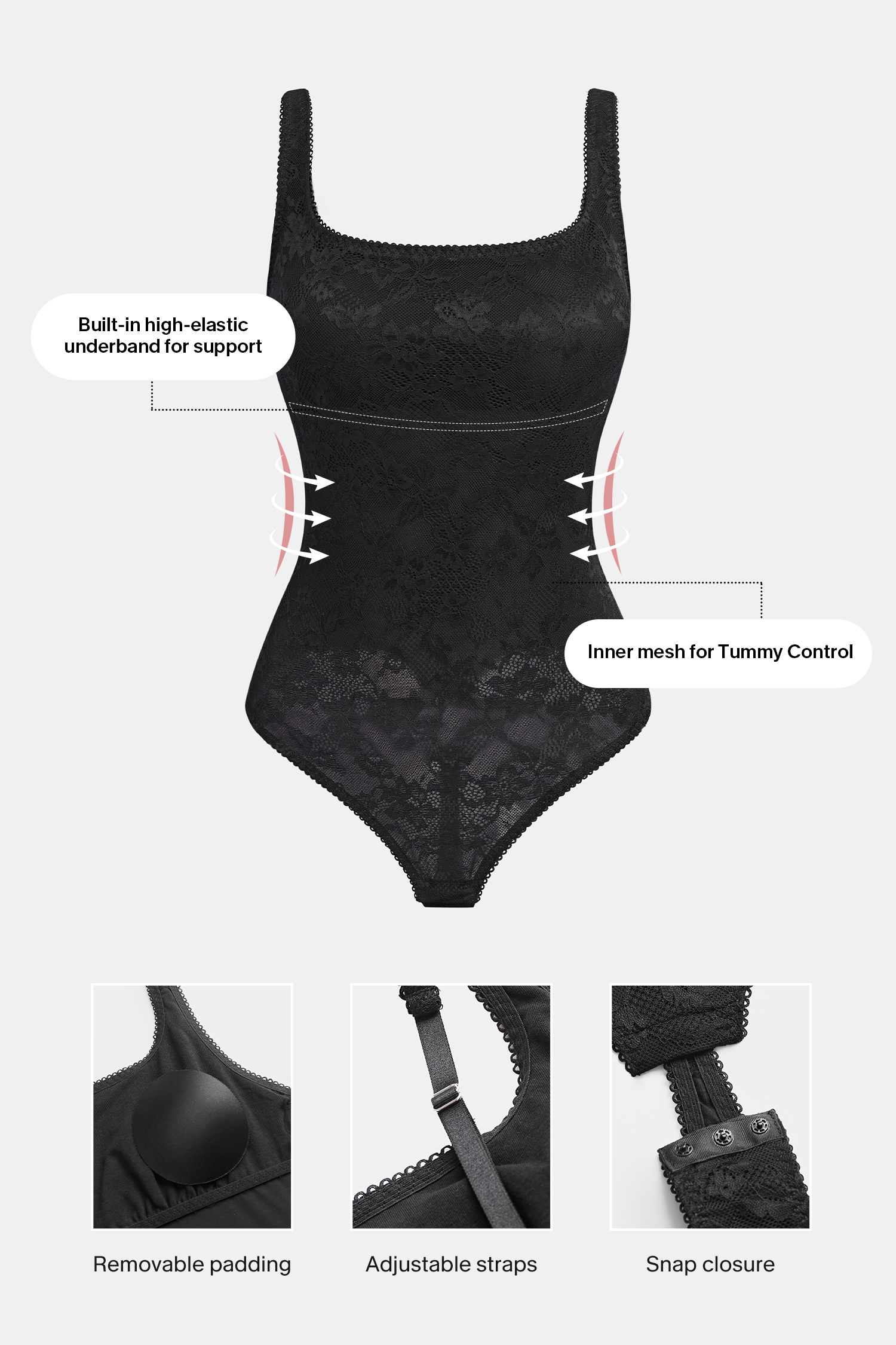 Such a Catch Black Shapewear Bodysuit