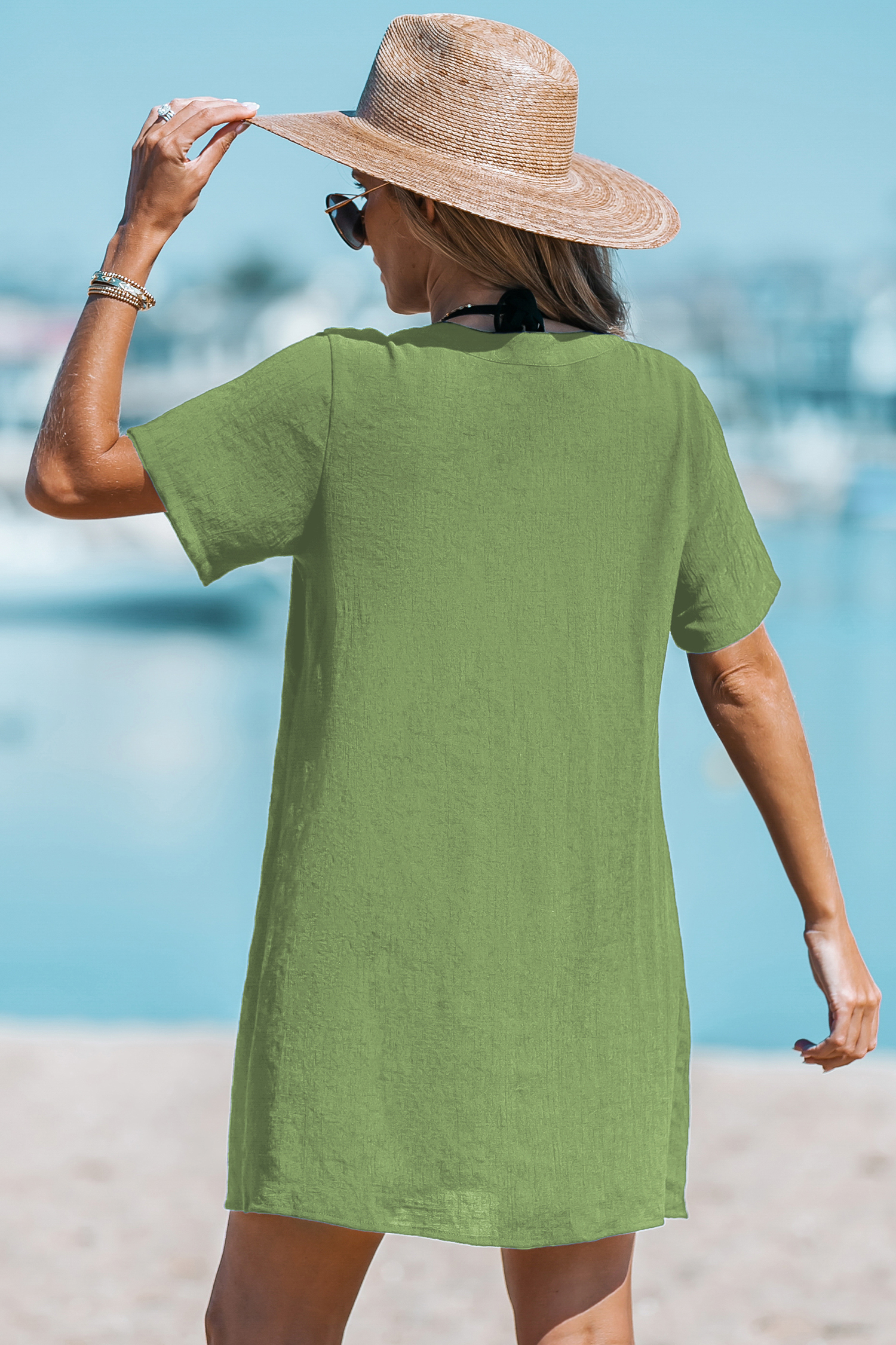 Mini abito verde Keep Swimming