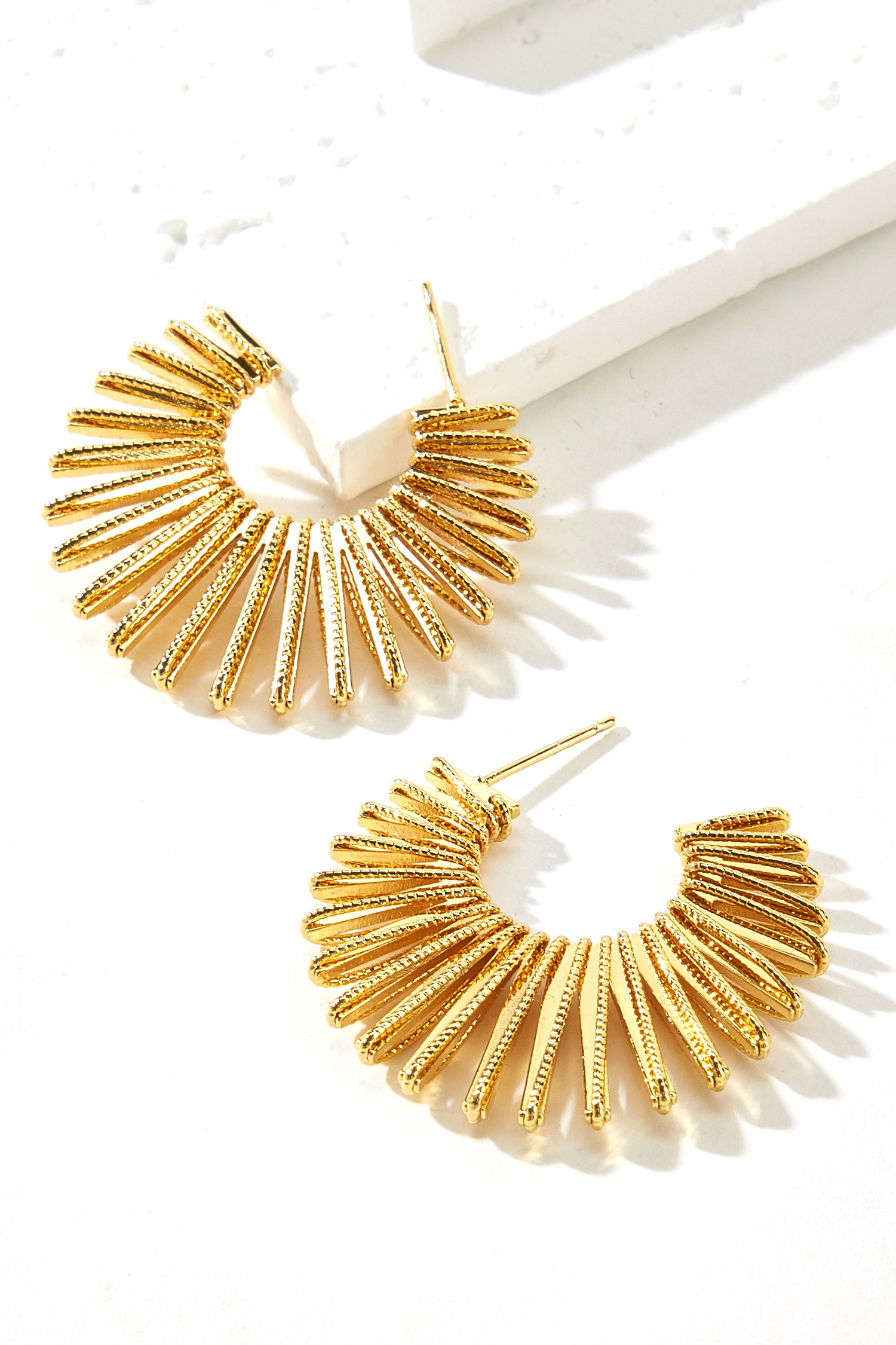 Beaming Sun Gold-Tone Earrings