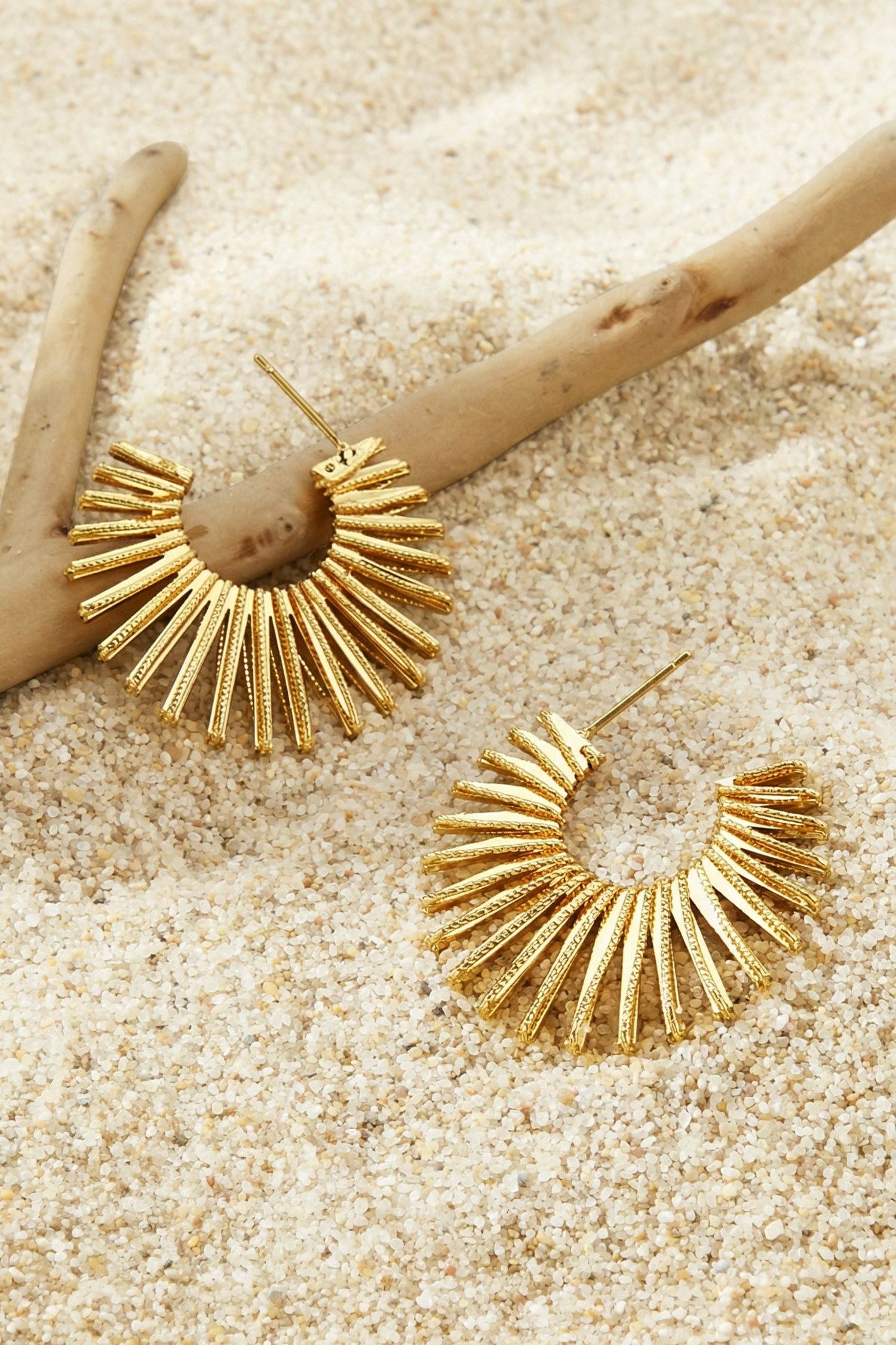 Beaming Sun Gold-Tone Earrings