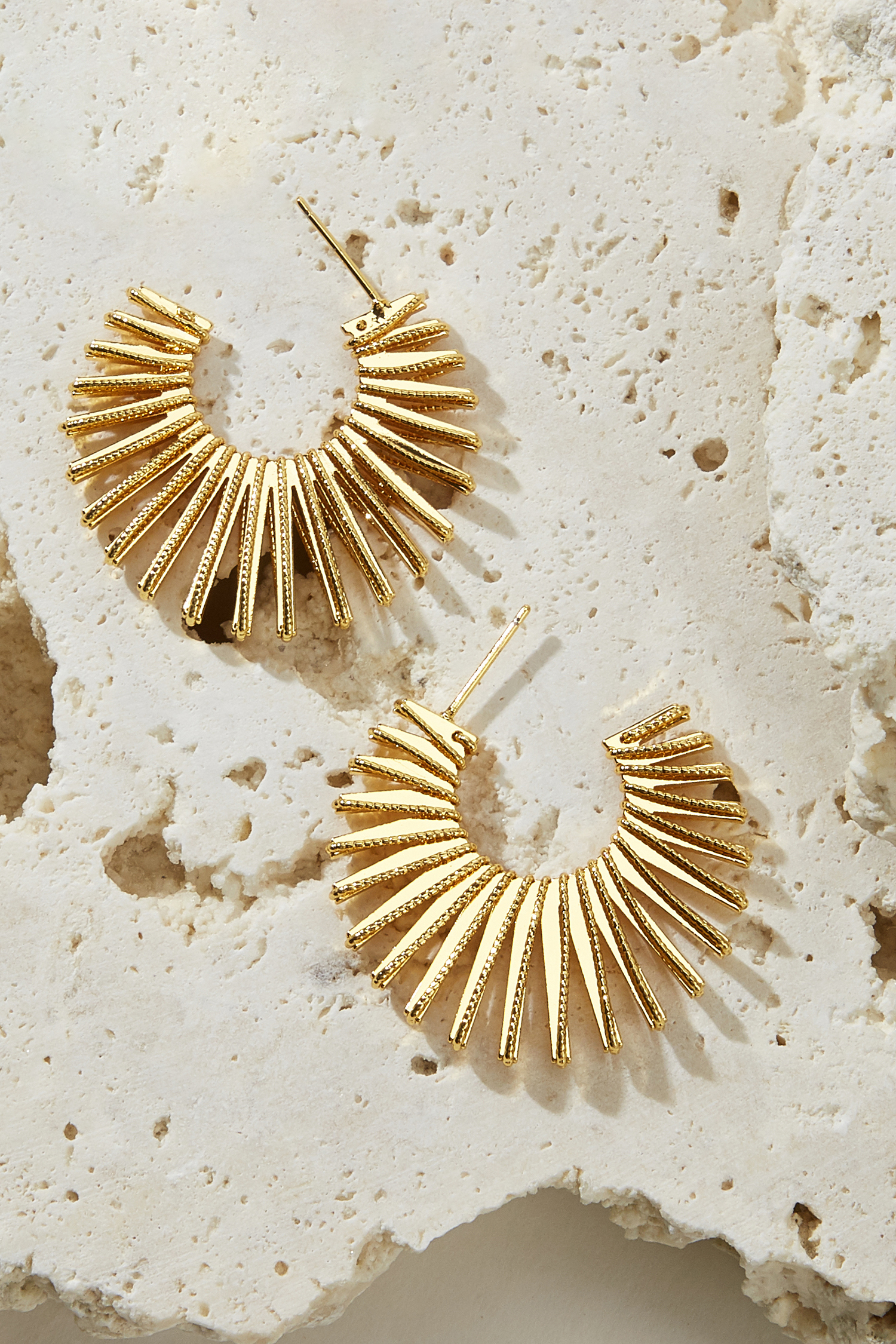 Beaming Sun Gold-Tone Earrings
