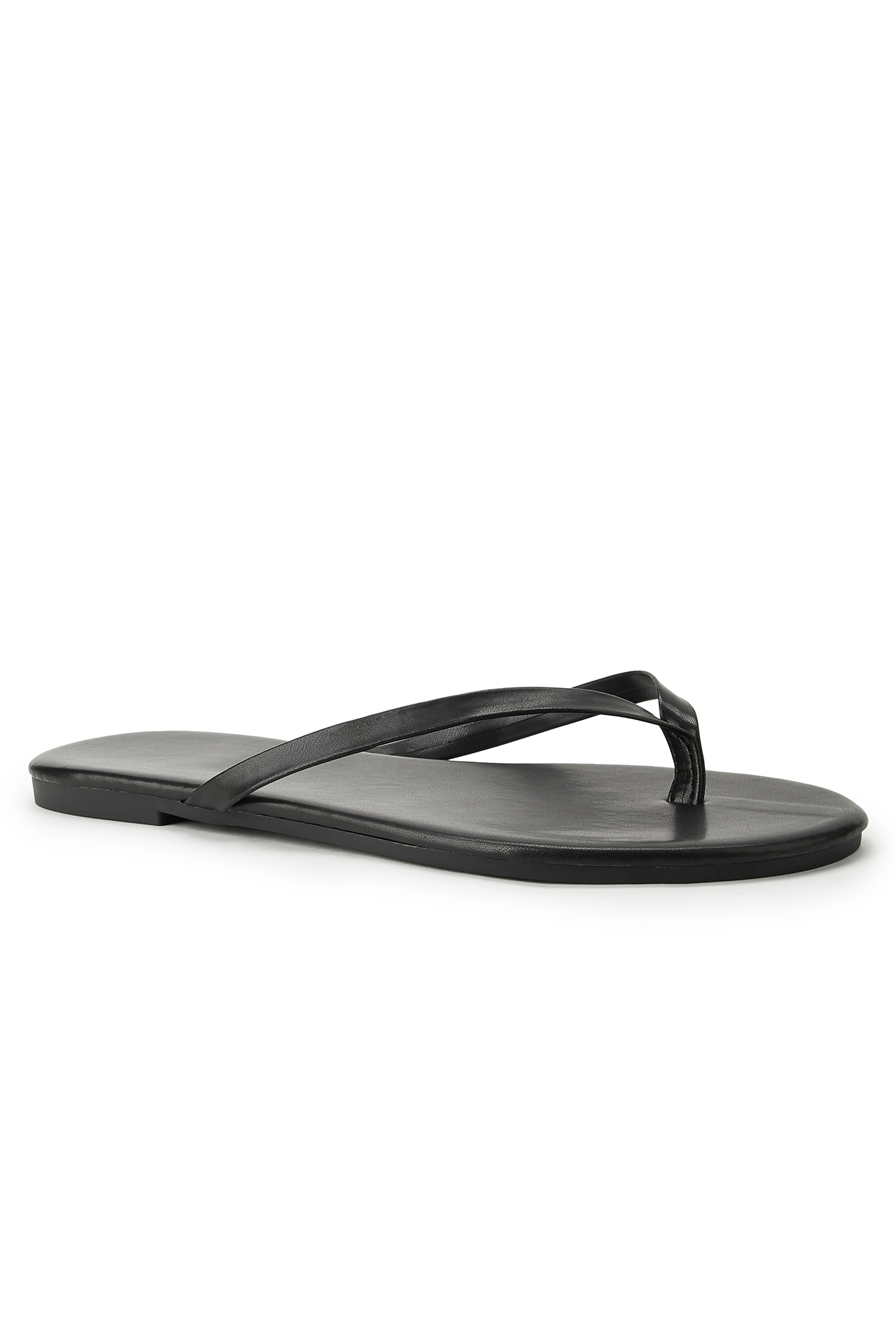 Schwarze Flip-Flops aus Kunstleder
