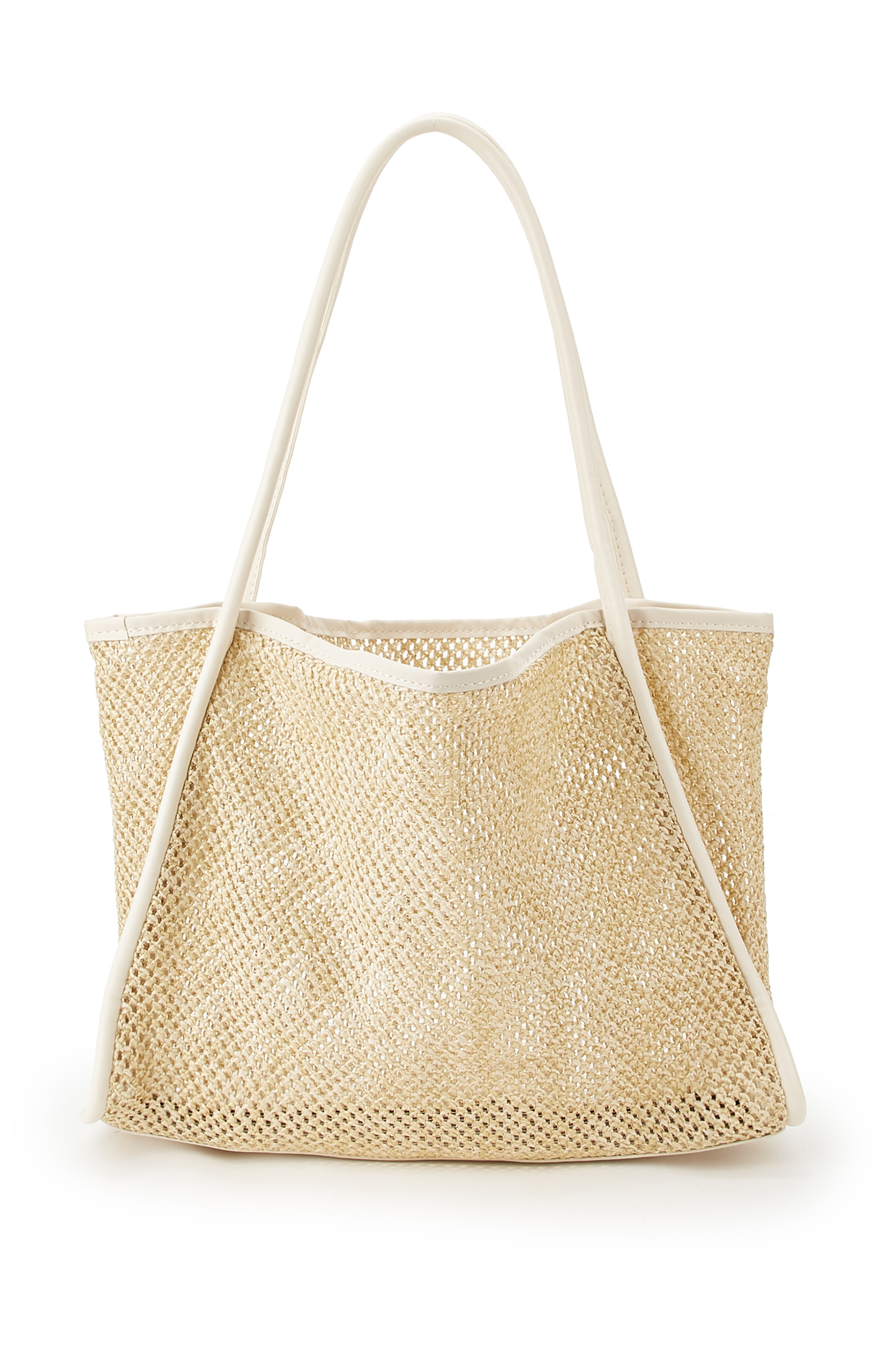 Kahki Strandtasche aus Stroh in Tote-Form