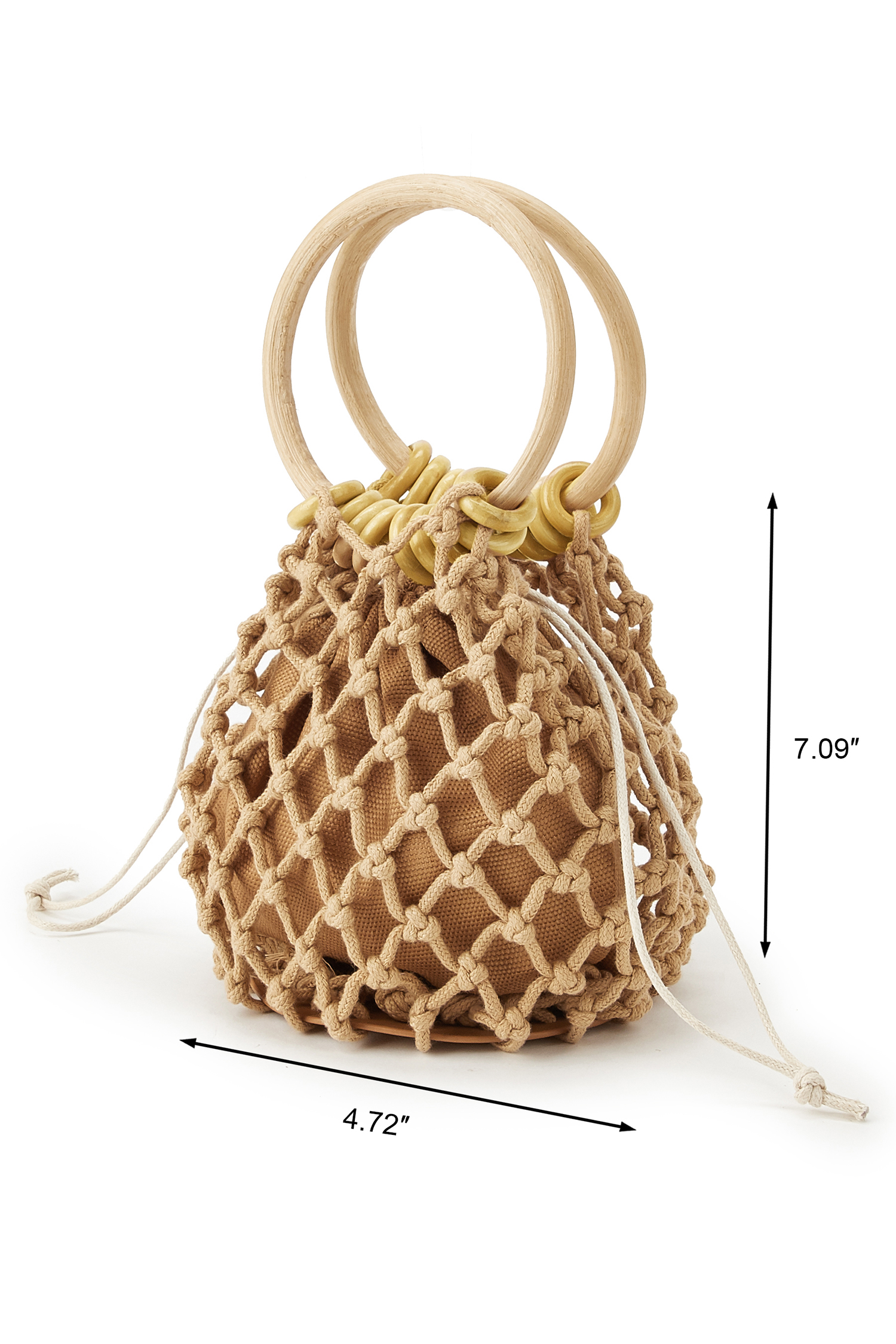 Khakifarbene Tasche im Knotendesign