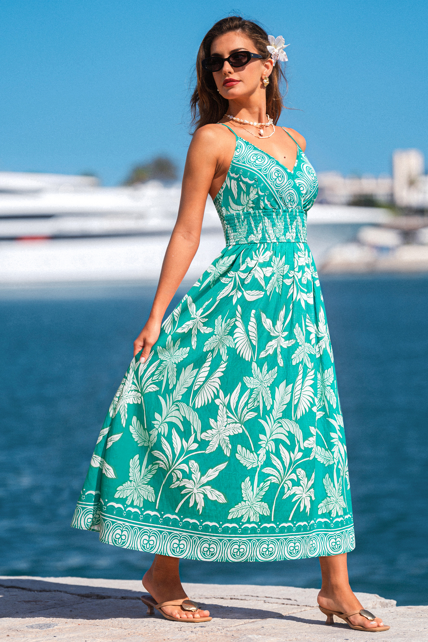 Wat een geweldige vibe! Tropische maxi-jurk