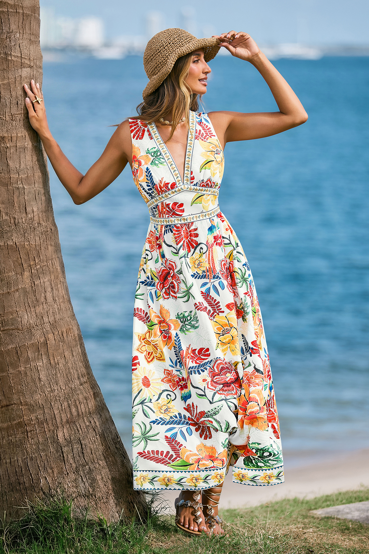 Sabrina Tropische Maxi Jurk